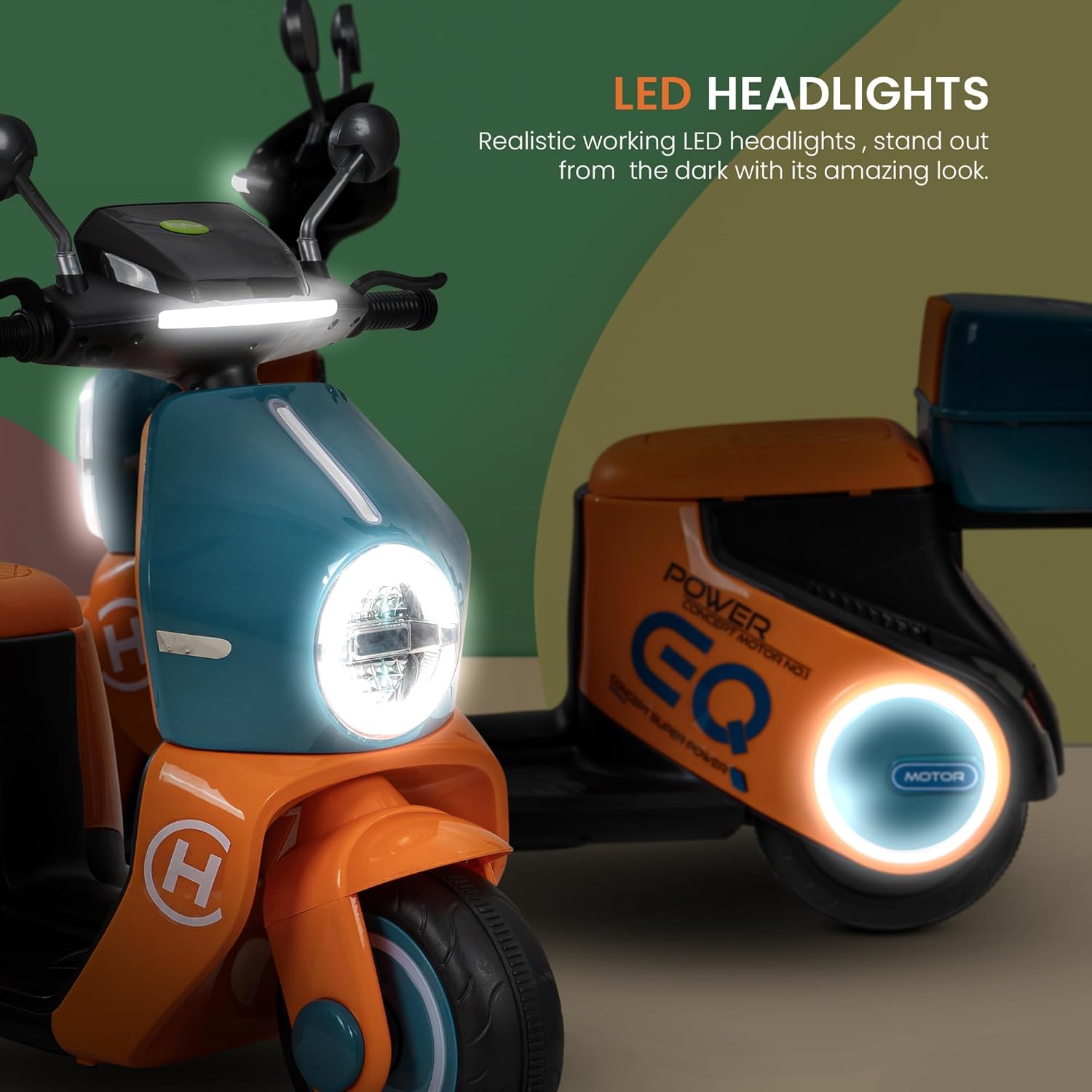 Daft Kids Rechargeable Scooty with Light & Music | 1-3 Years, Boys/Girls