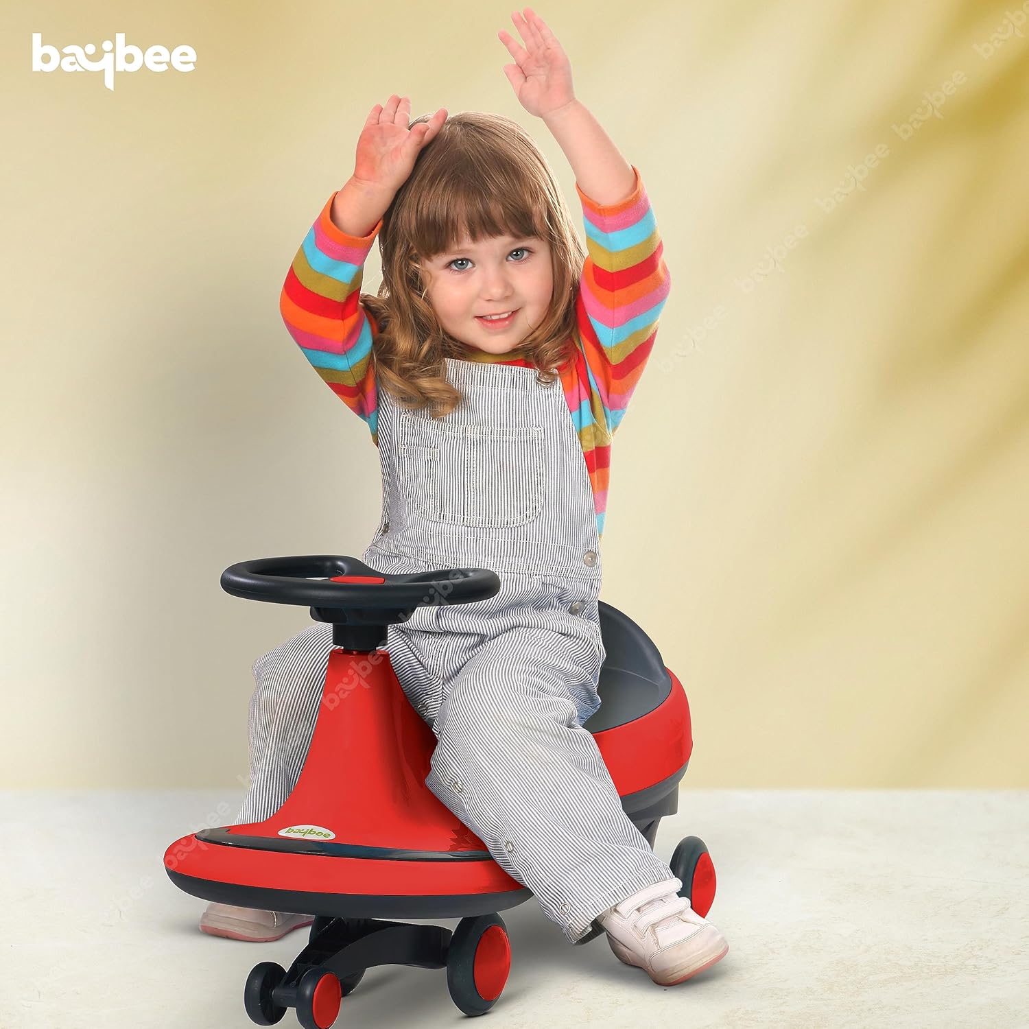 Trixgo Baby Swing Cars for Kids | Push Ride on Baby Car with 360° Rotation, Led Lights | 2-8 Years