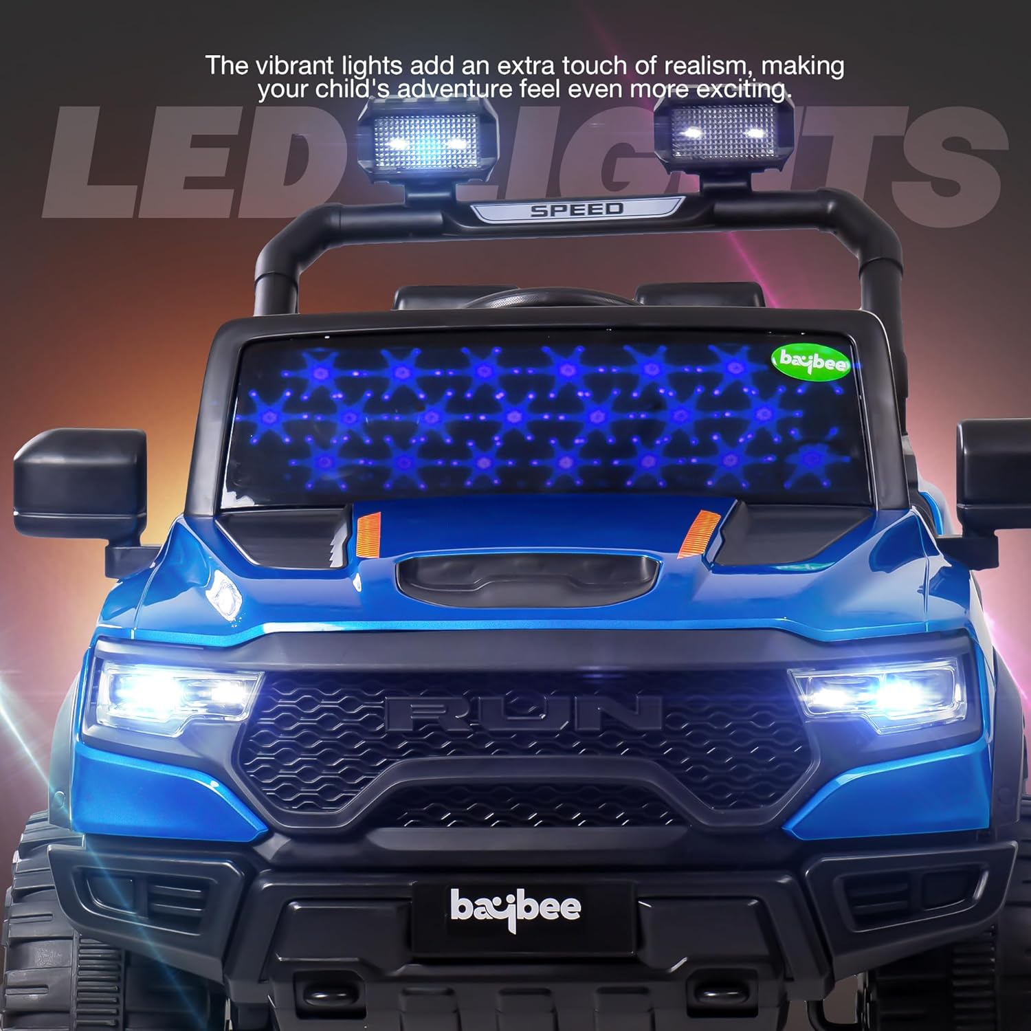 Minikin RAM 4x4 Electric Rechargeable Jeep I LED Head Lights & Music I 1-7 Years