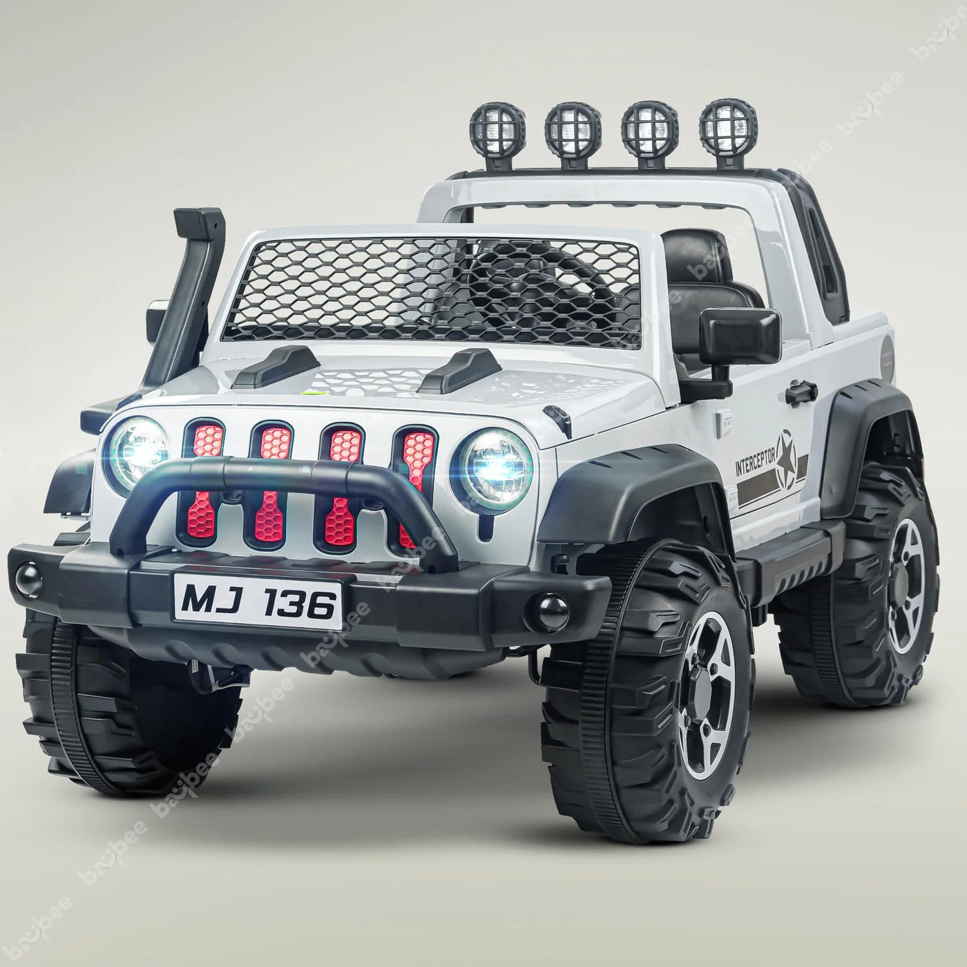 Minikin Atom 4X4 Monster Rechargeable Jeep | Large Size 4 Motors I Premium Quality | Top End Configuration | 1-10 Years