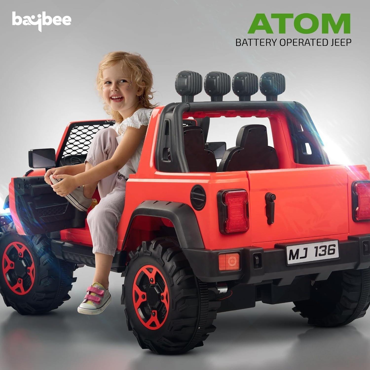 Minikin Atom 4X4 Monster Rechargeable Jeep | Indias Largest Toy Jeep | 4 Motors I Premium Quality | Top End Configuration | 1-10 Years