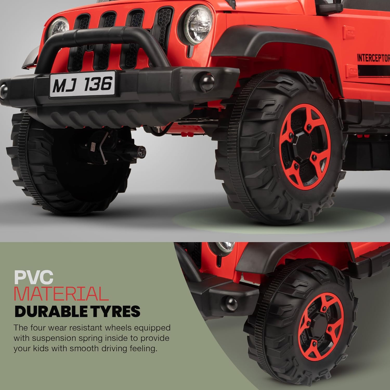 Minikin Atom 4X4 Monster Rechargeable Jeep | Indias Largest Toy Jeep | 4 Motors I Premium Quality | Top End Configuration | 1-10 Years