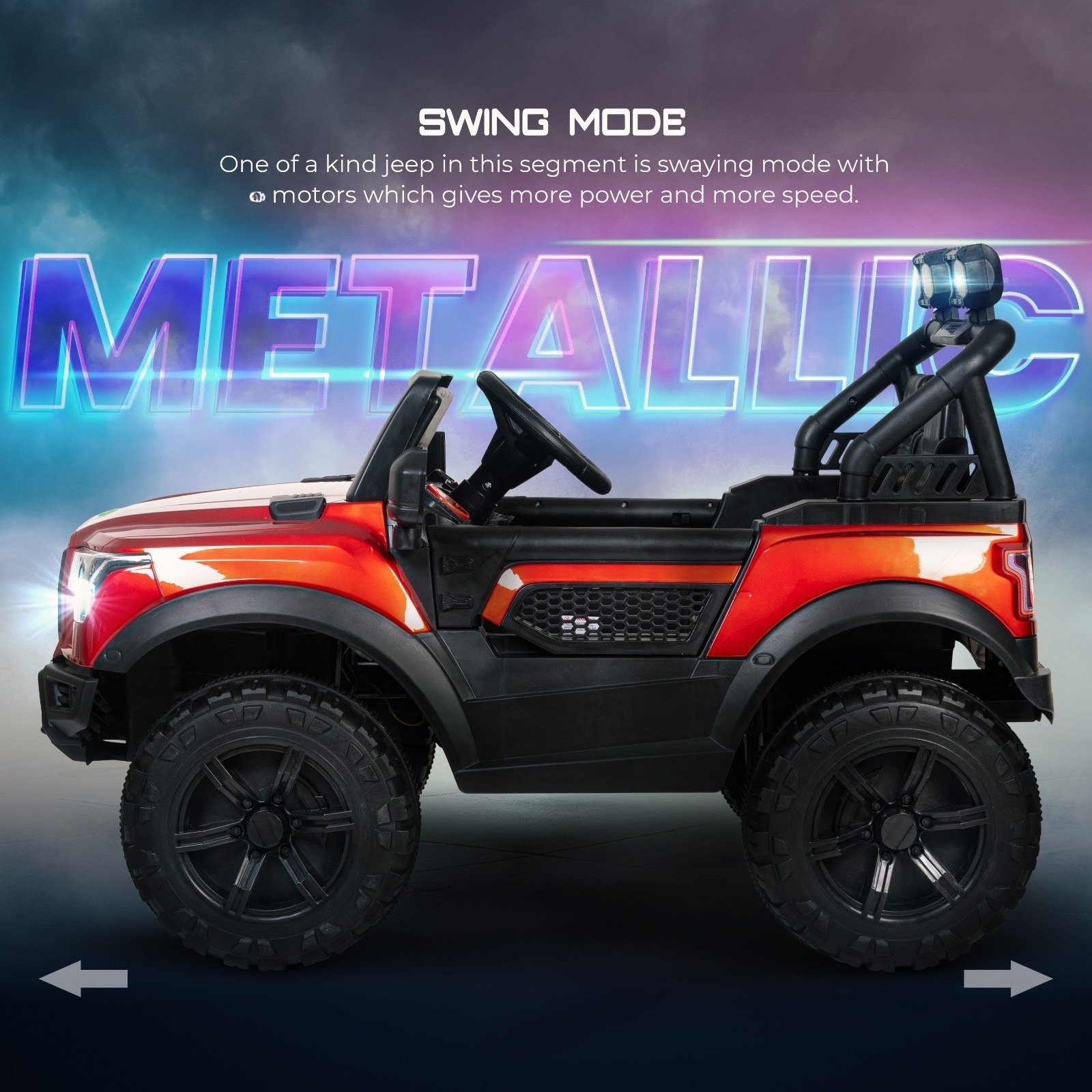 Minikin Toyota Hilux 4x4 Electric Rechargeable Rideon Jeep I Metallic Spray Painted 1-7 Years