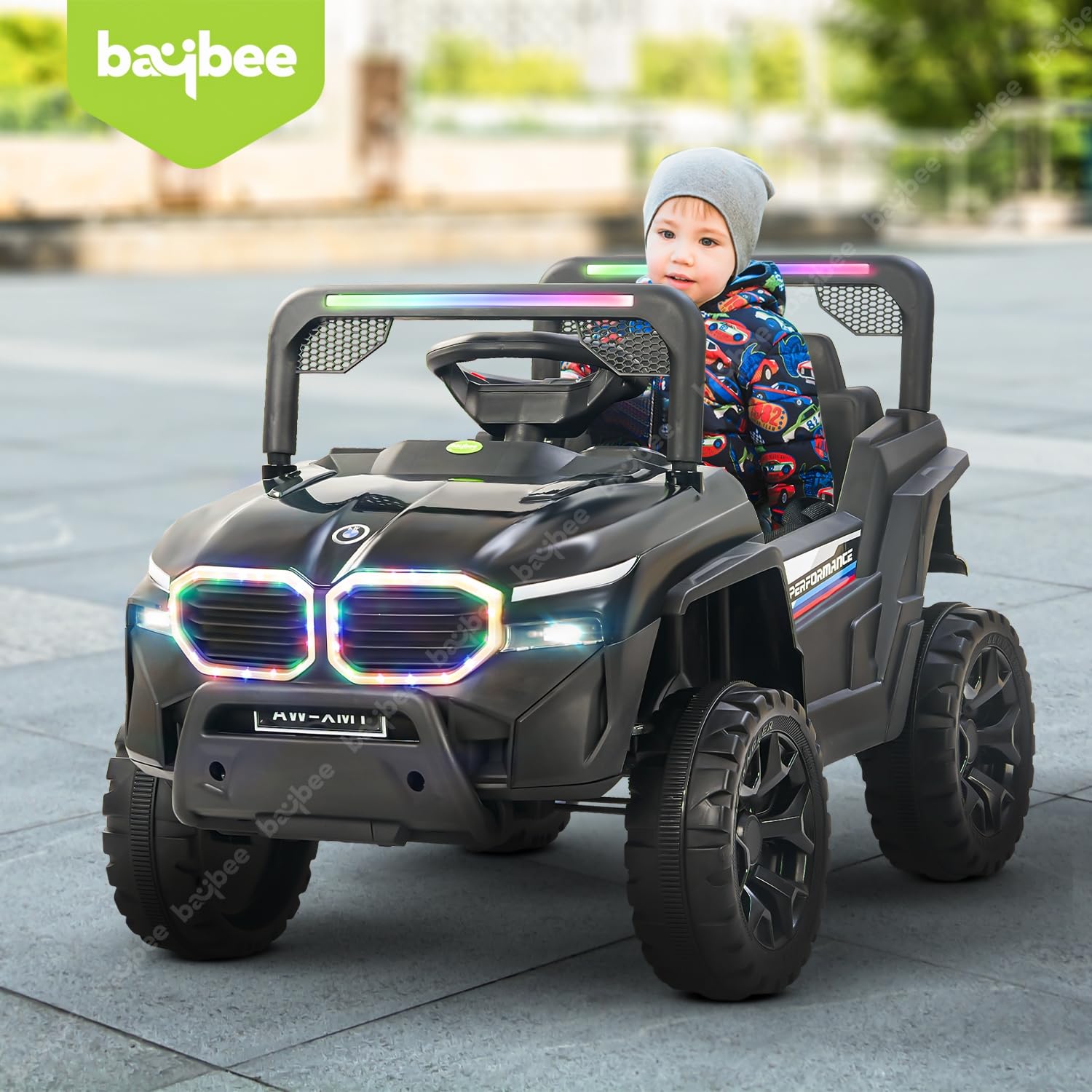 Minikin Alfton Electric Rechargeable Jeep | RGB Light & Music | 1-5 Years