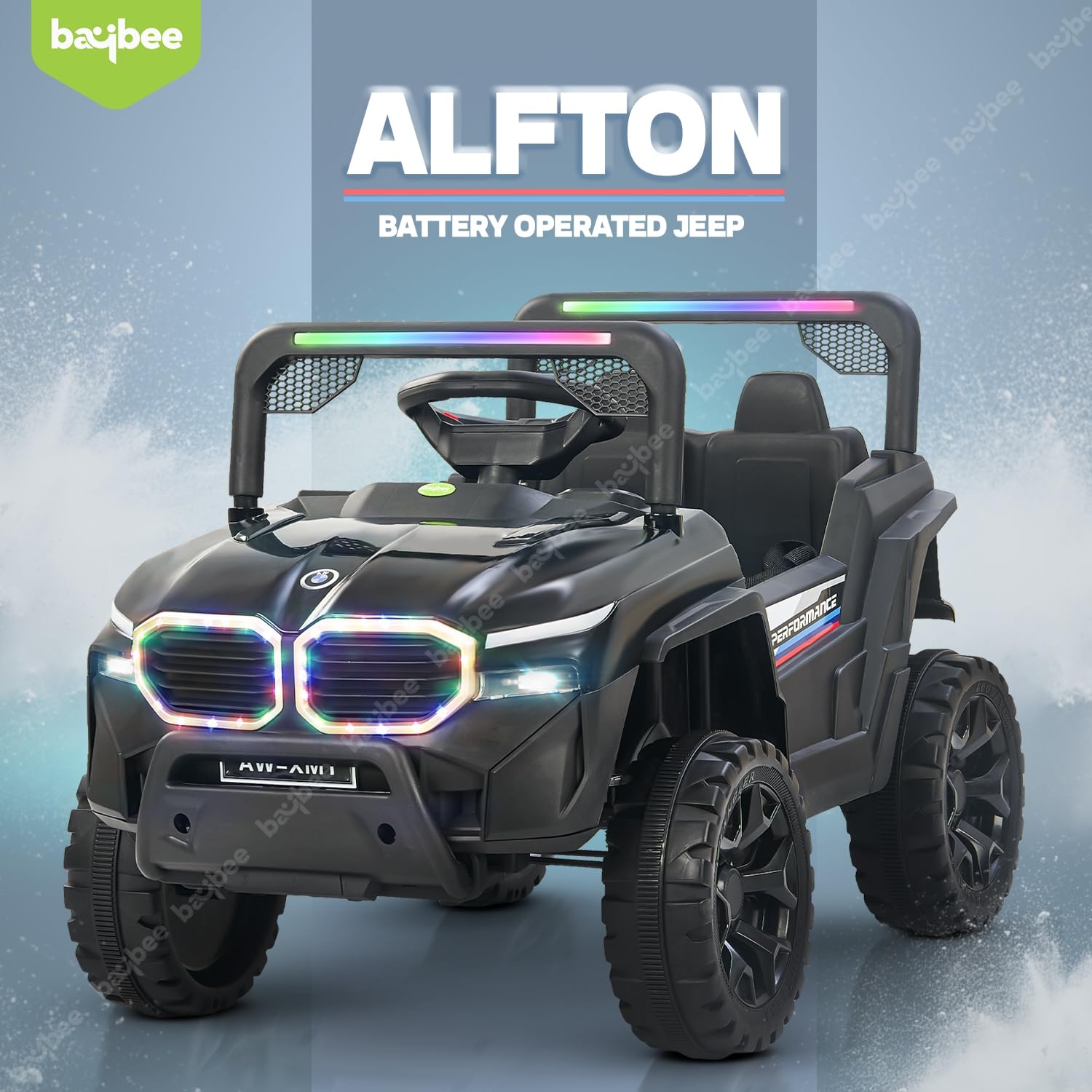 Minikin Alfton Rechargeable Jeep | RGB Light & Music | 1-6 Years
