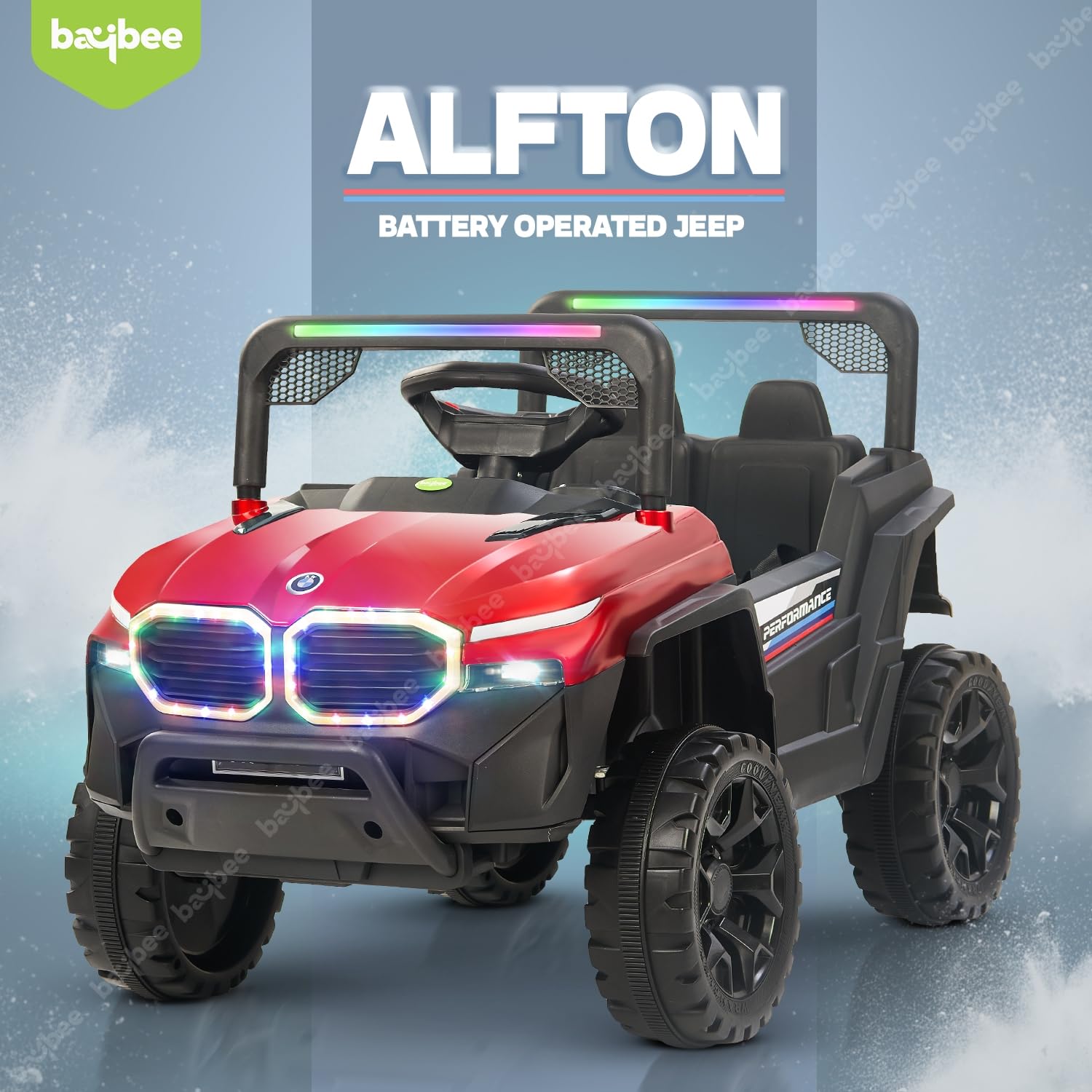 Minikin Alfton Rechargeable Jeep | RGB Light & Music | 1-6 Years
