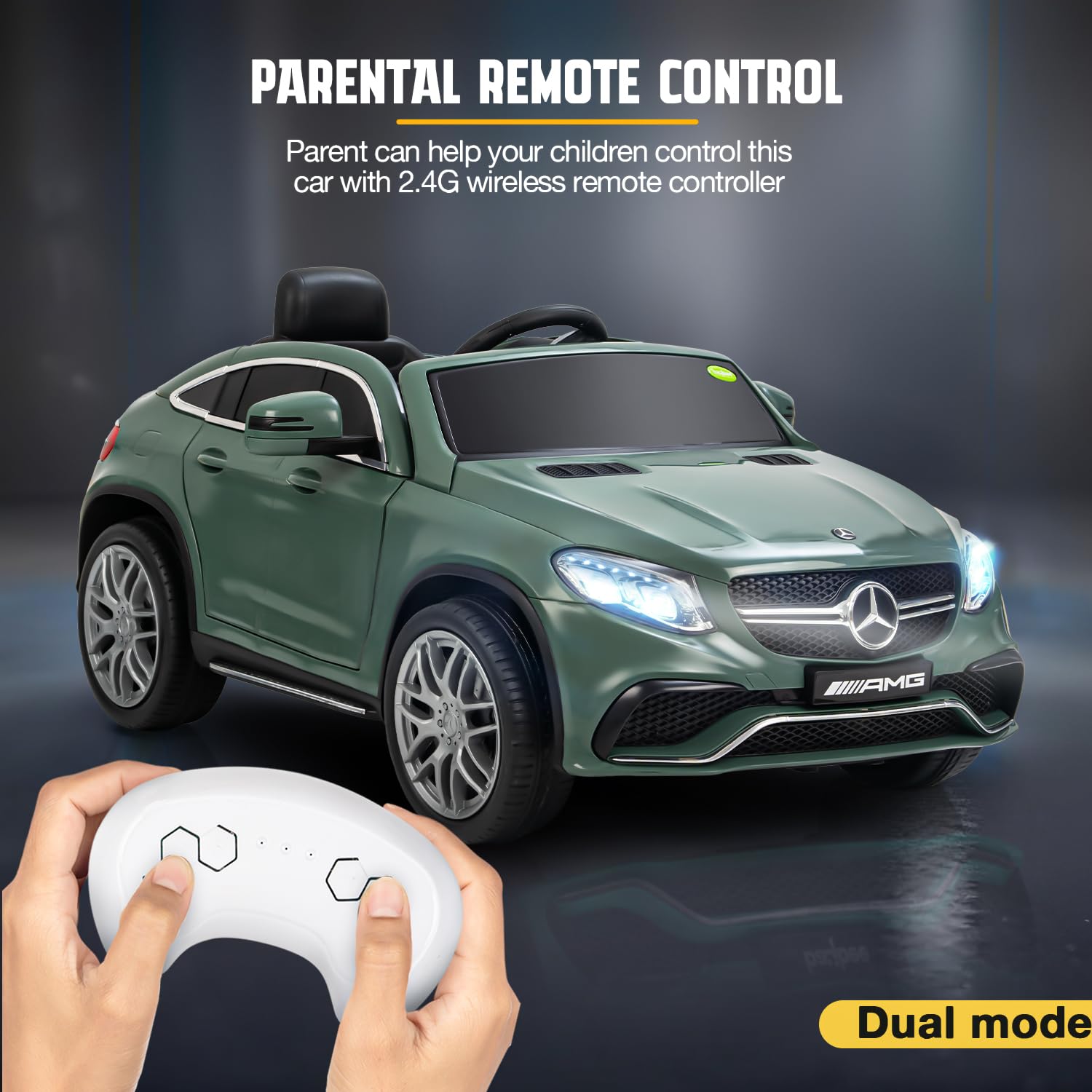 Minikin Merc GLE Electric Rechargeable Jeep | LED Head Lights & Music | 1-7 Years