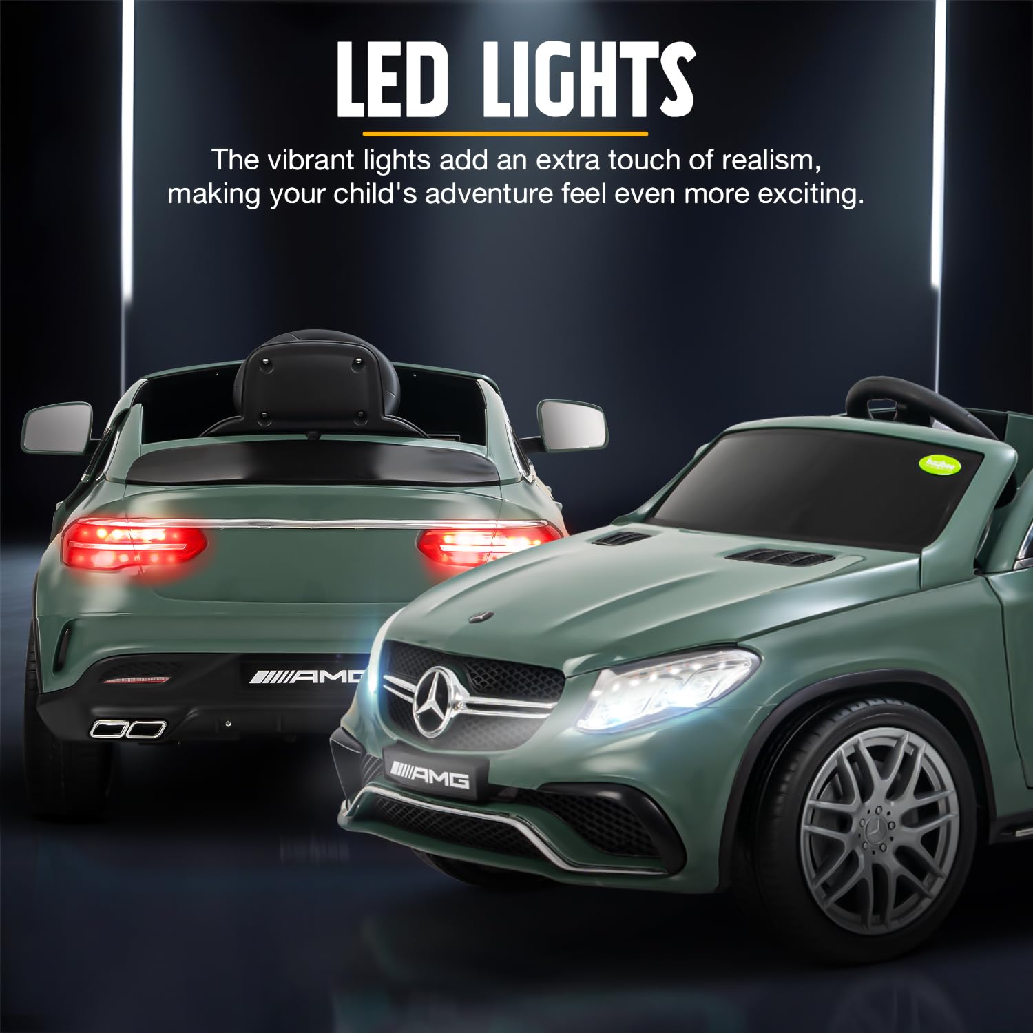 Minikin Merc GLE Electric Rechargeable Jeep | LED Head Lights & Music | 1-7 Years