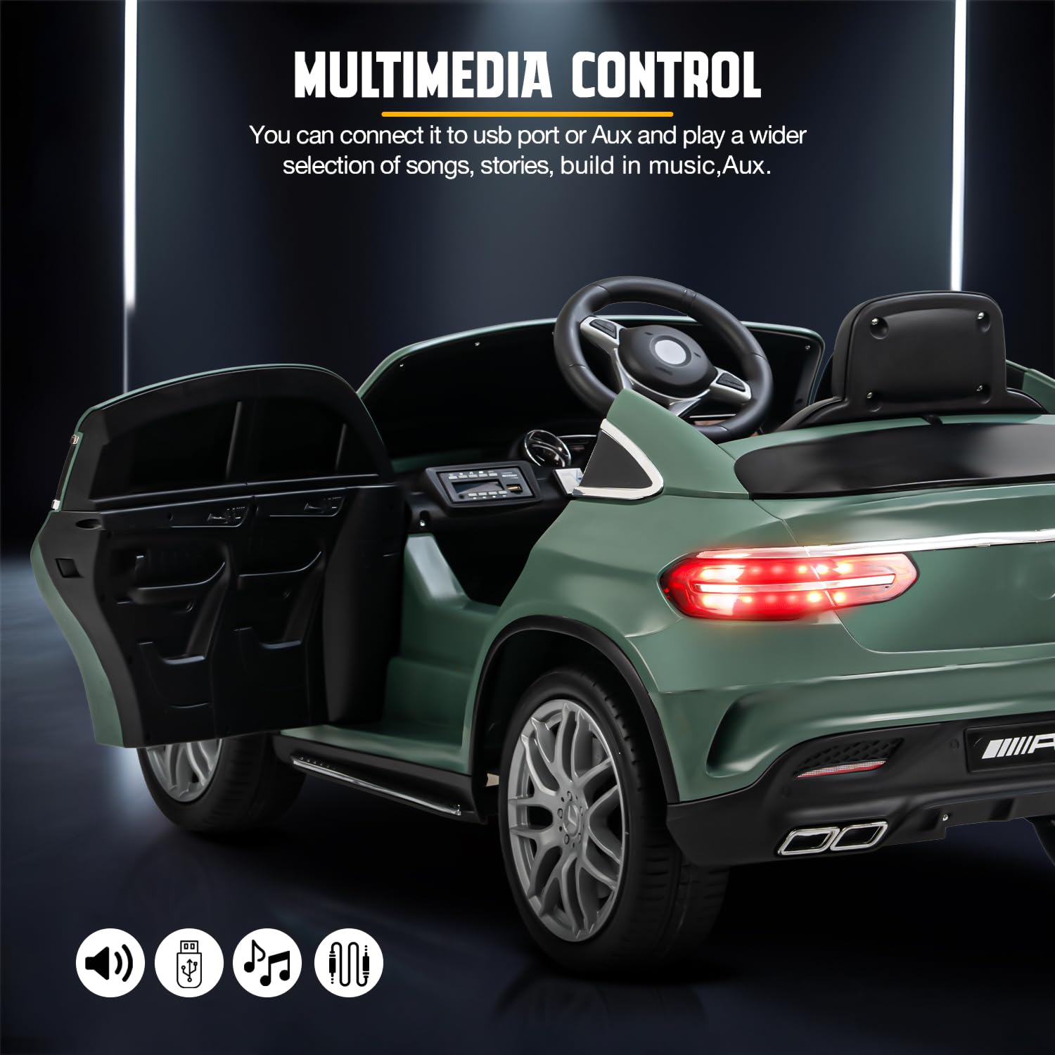 Minikin Merc GLE Electric Rechargeable Jeep | LED Head Lights & Music | 1-7 Years