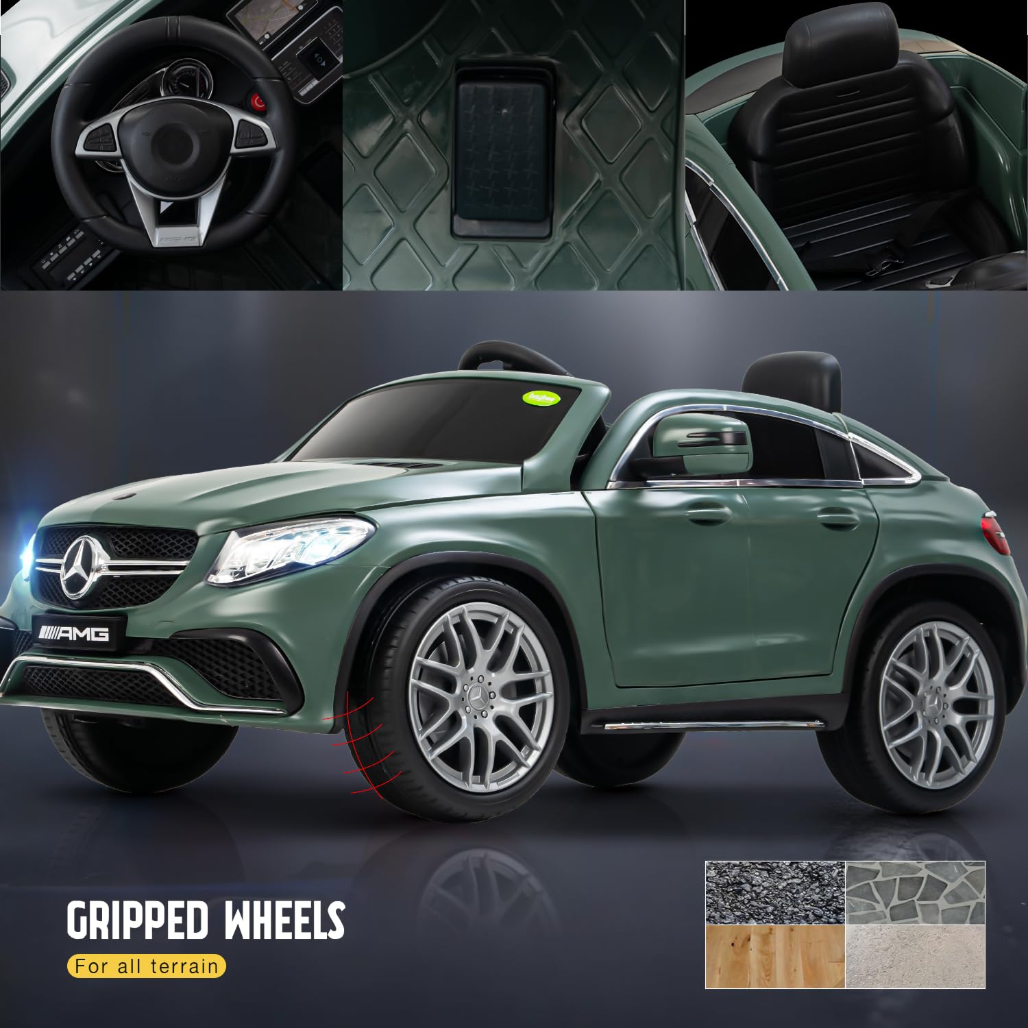 Minikin Merc GLE Electric Rechargeable Jeep | LED Head Lights & Music | 1-7 Years