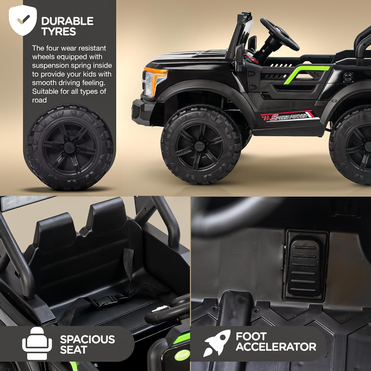 Firebird 4x4 Electric Rechargeable Jeep I Real Life Driving Experience I 1-8 Years