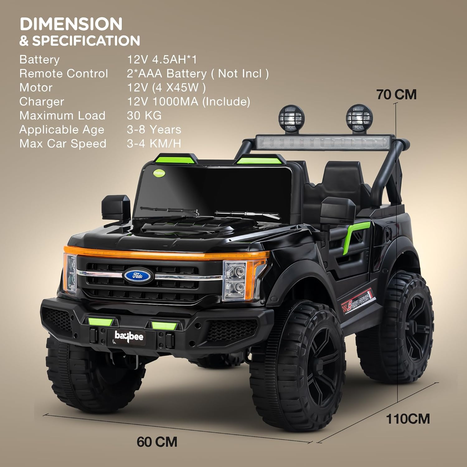 Firebird 4x4 Electric Rechargeable Jeep I Real Life Driving Experience I 1-8 Years