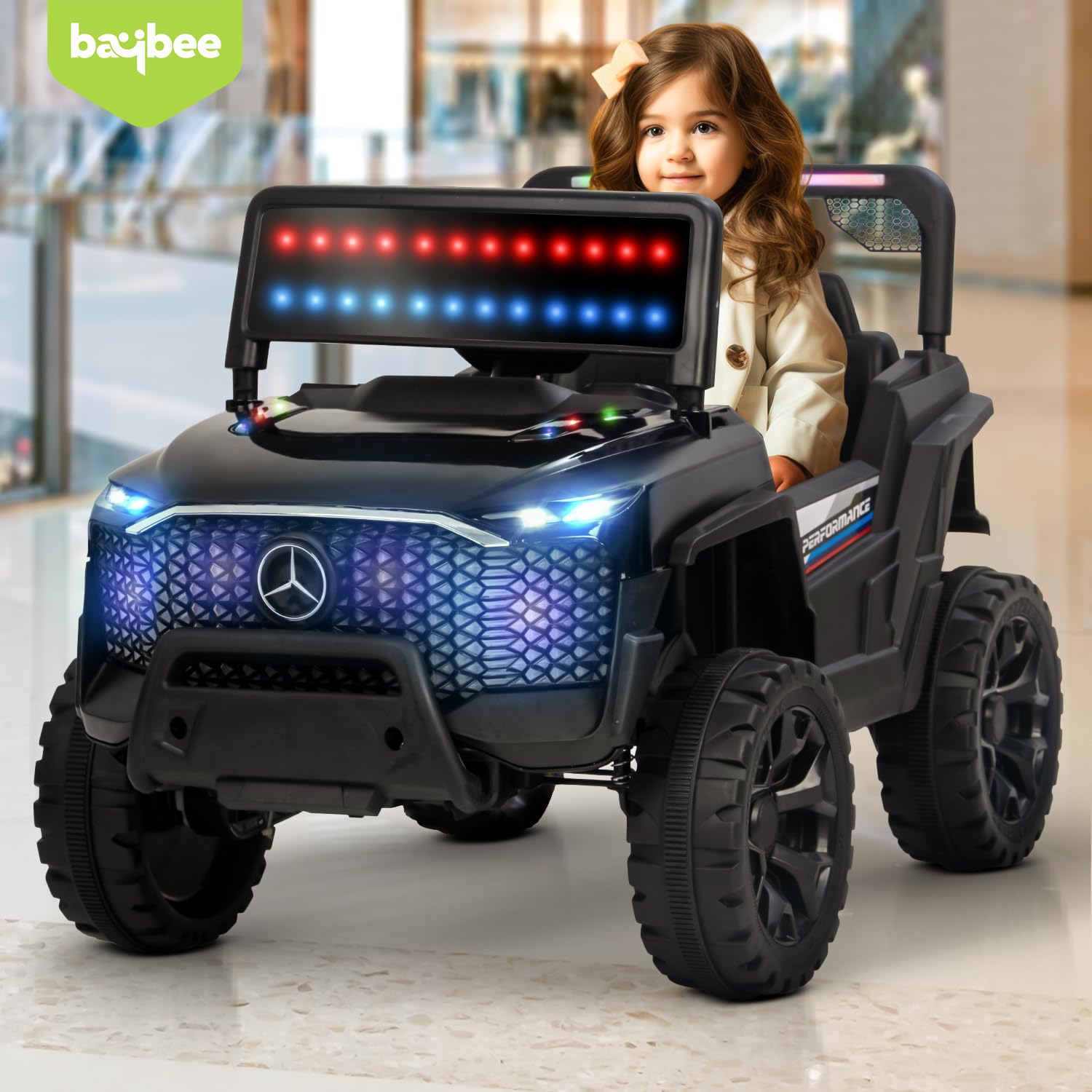 Minikin Rovera 4X4 Kids Electric Rechargeable Jeep | Ride On Toy Car with Light, Music | 1-6 Years