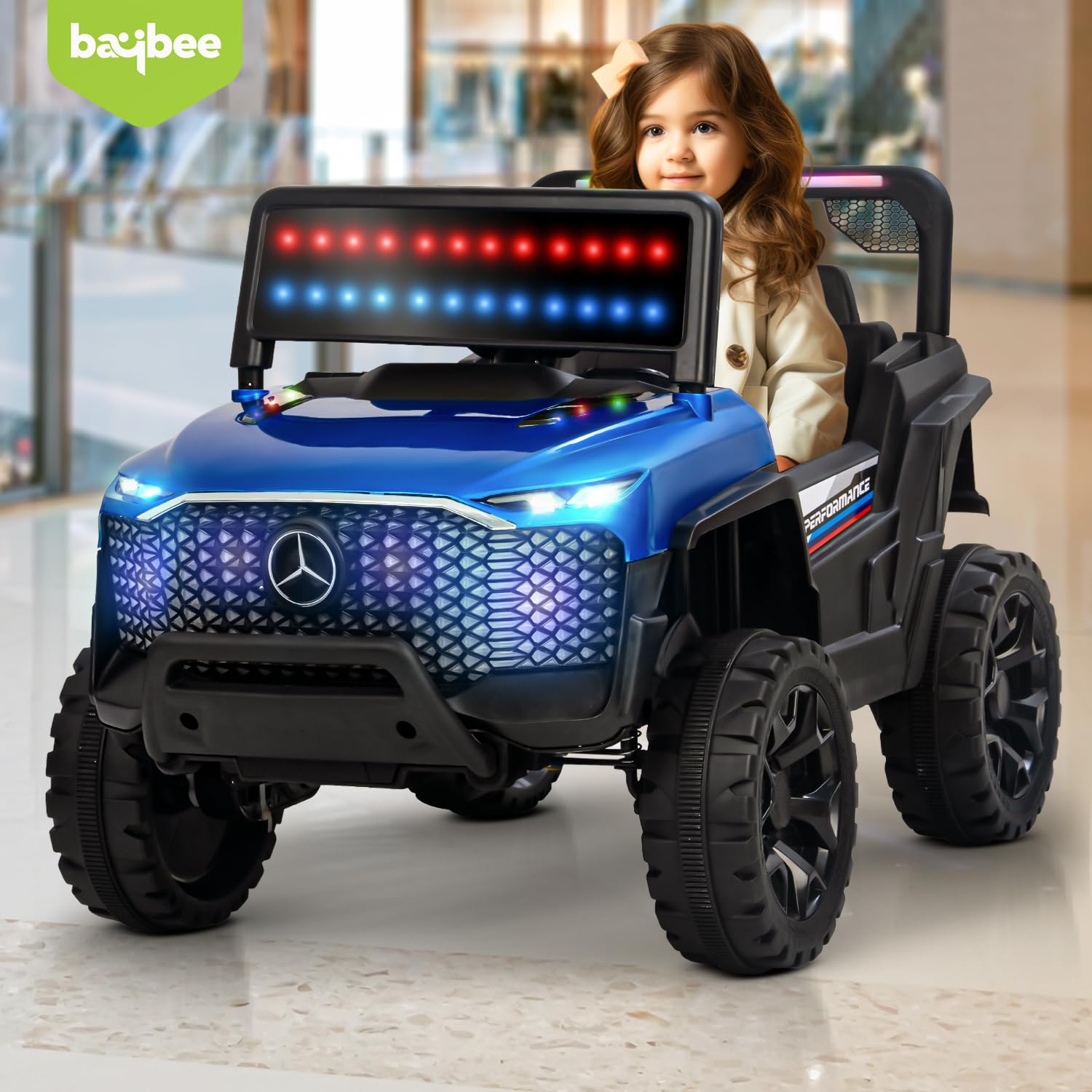 Minikin Rovera 4X4 Kids Electric Rechargeable Jeep | Ride On Toy Car with Light, Music | 1-6 Years