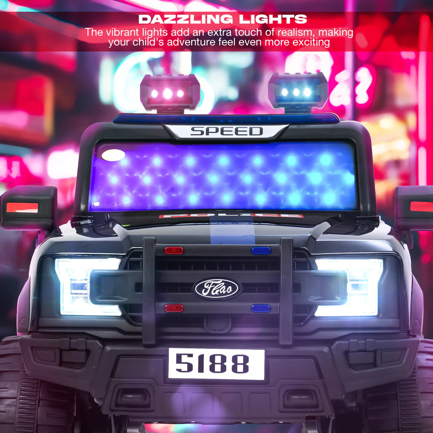 Minikin Sirenz 4x4 Electric Rechargeable Jeep I LED Head Lights & Music I 1-7 Years