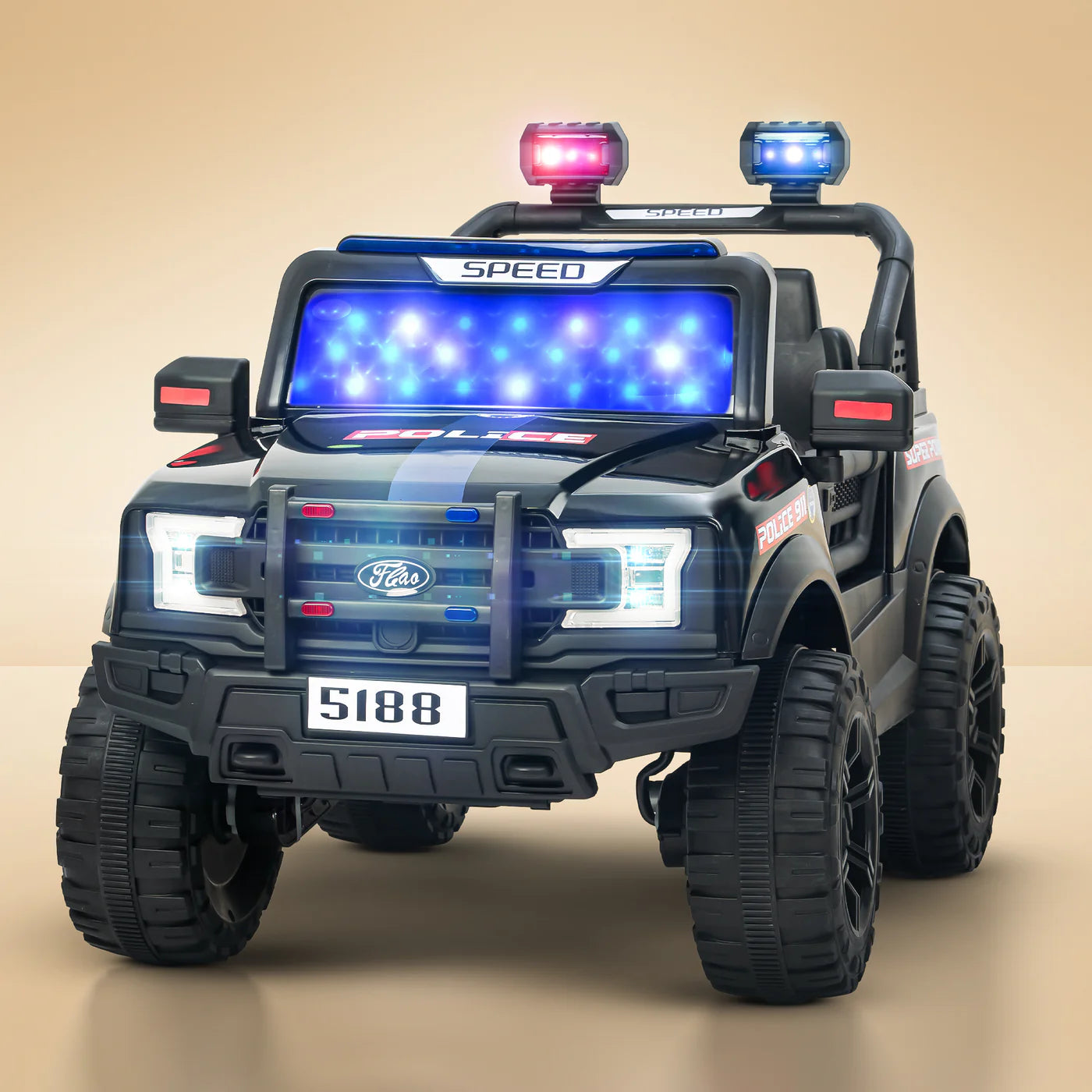 Minikin Sirenz 4x4 Electric Rechargeable Jeep I LED Head Lights & Music I 1-7 Years