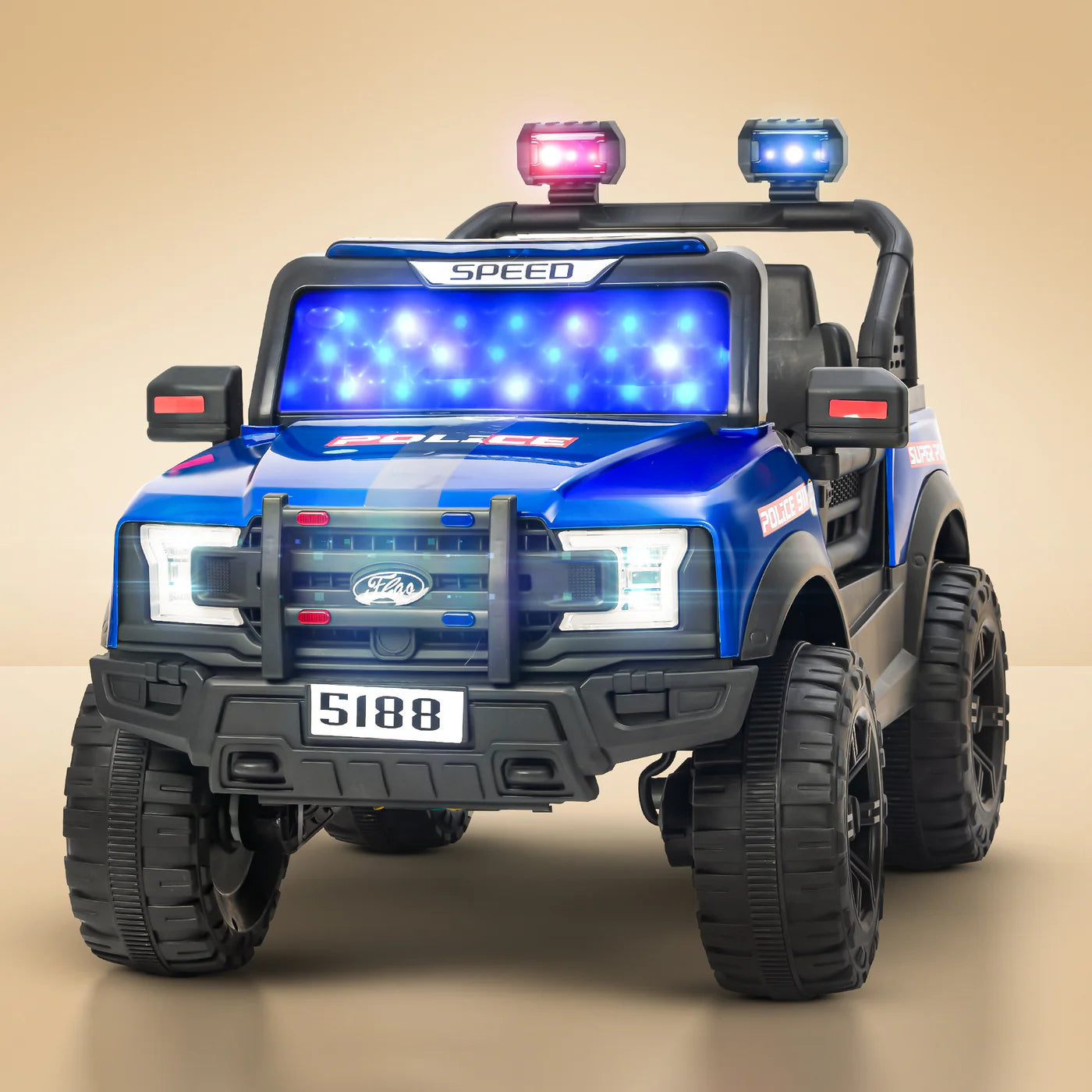 Minikin Sirenz 4x4 Electric Rechargeable Jeep I LED Head Lights & Music I 1-7 Years