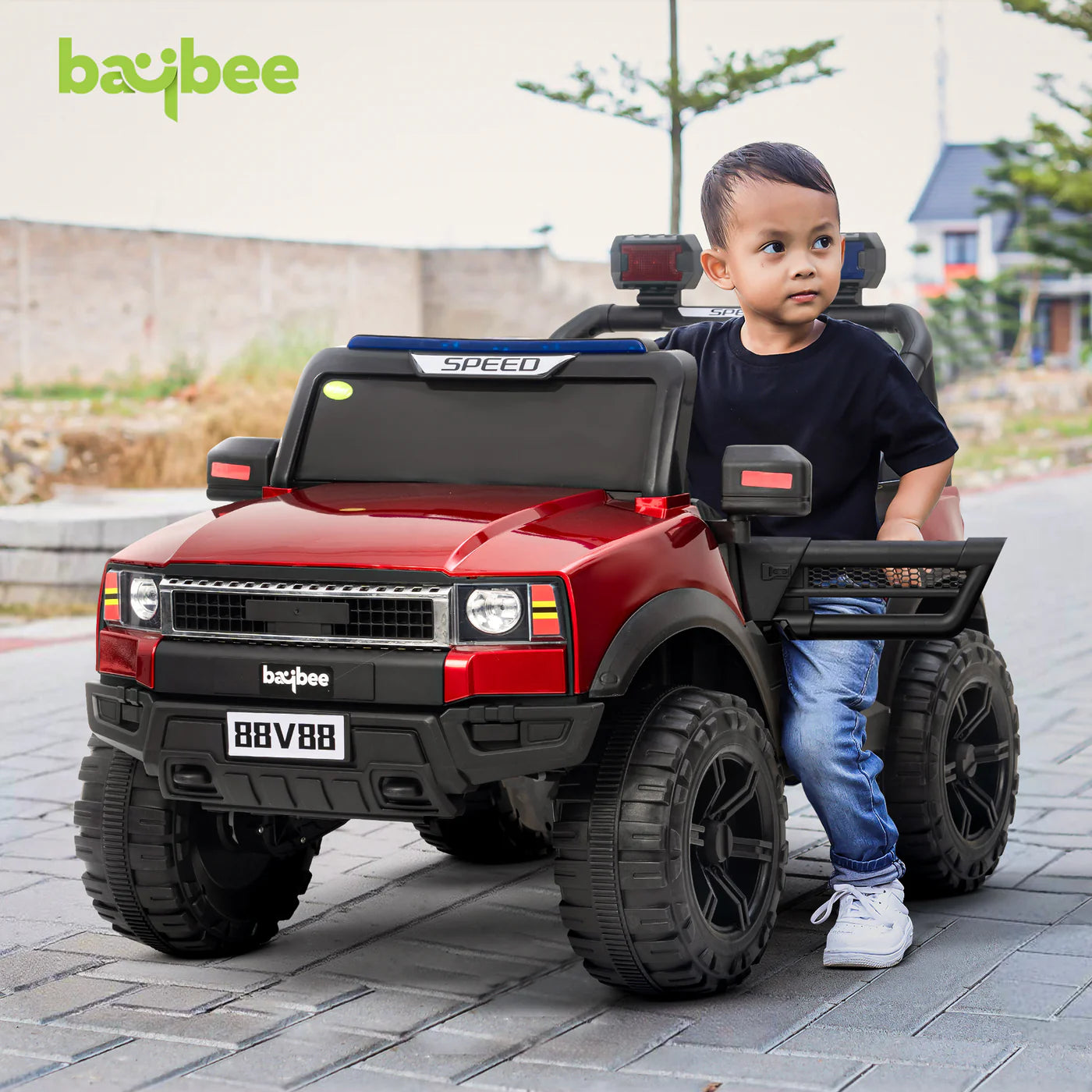 Minikin Desert Cruiser 4x4 Electric Rechargeable Jeep I LED Head Lights & Music I 1-7 Years