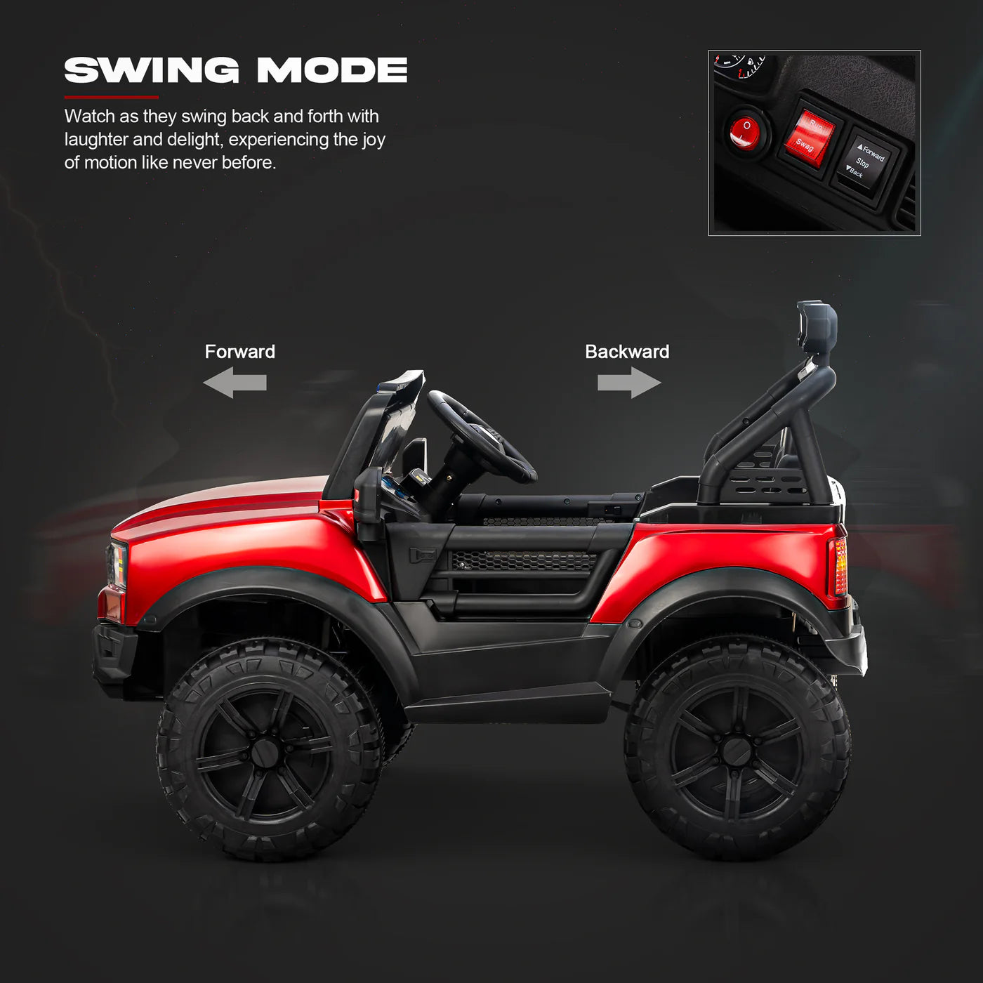 Minikin Desert Cruiser 4x4 Electric Rechargeable Jeep I LED Head Lights & Music I 1-7 Years
