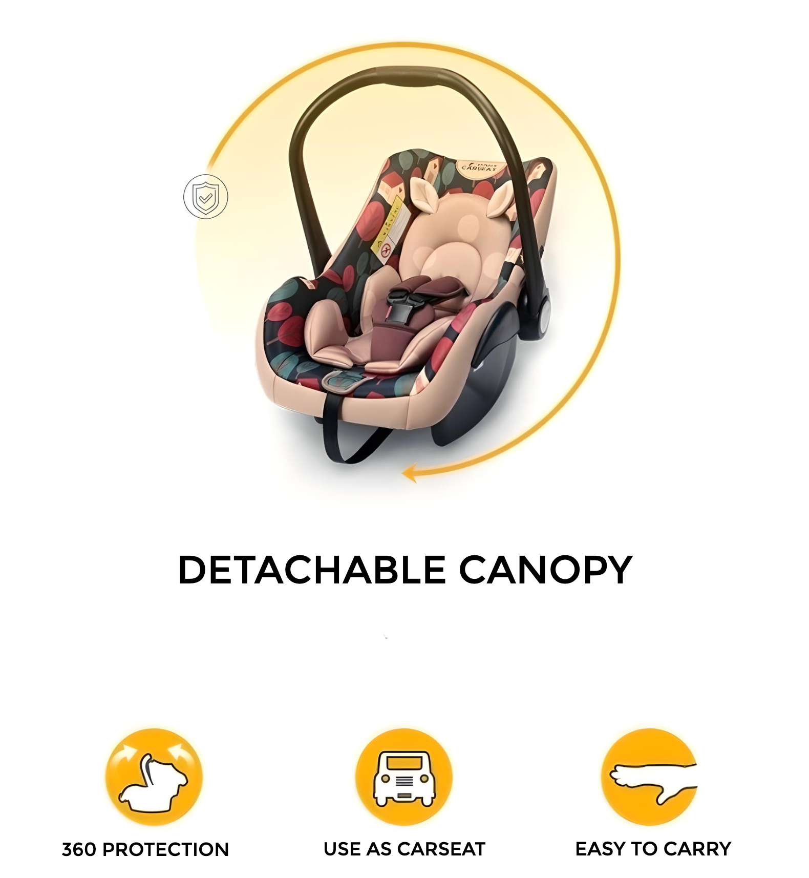 Minikin EuroFlex 4-in-1 Baby Carry Cot, Car Seat & Rocker (Newborn to 12 Months)