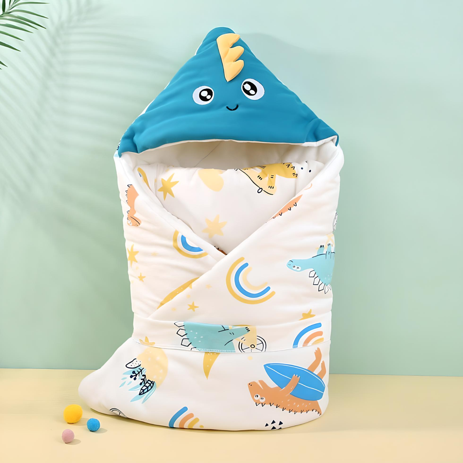 Quilted Baby Hooded Swaddle/Receiving Blanket - Soft, Cozy, and Adjustable Wrapper for Newborns to 12 Months