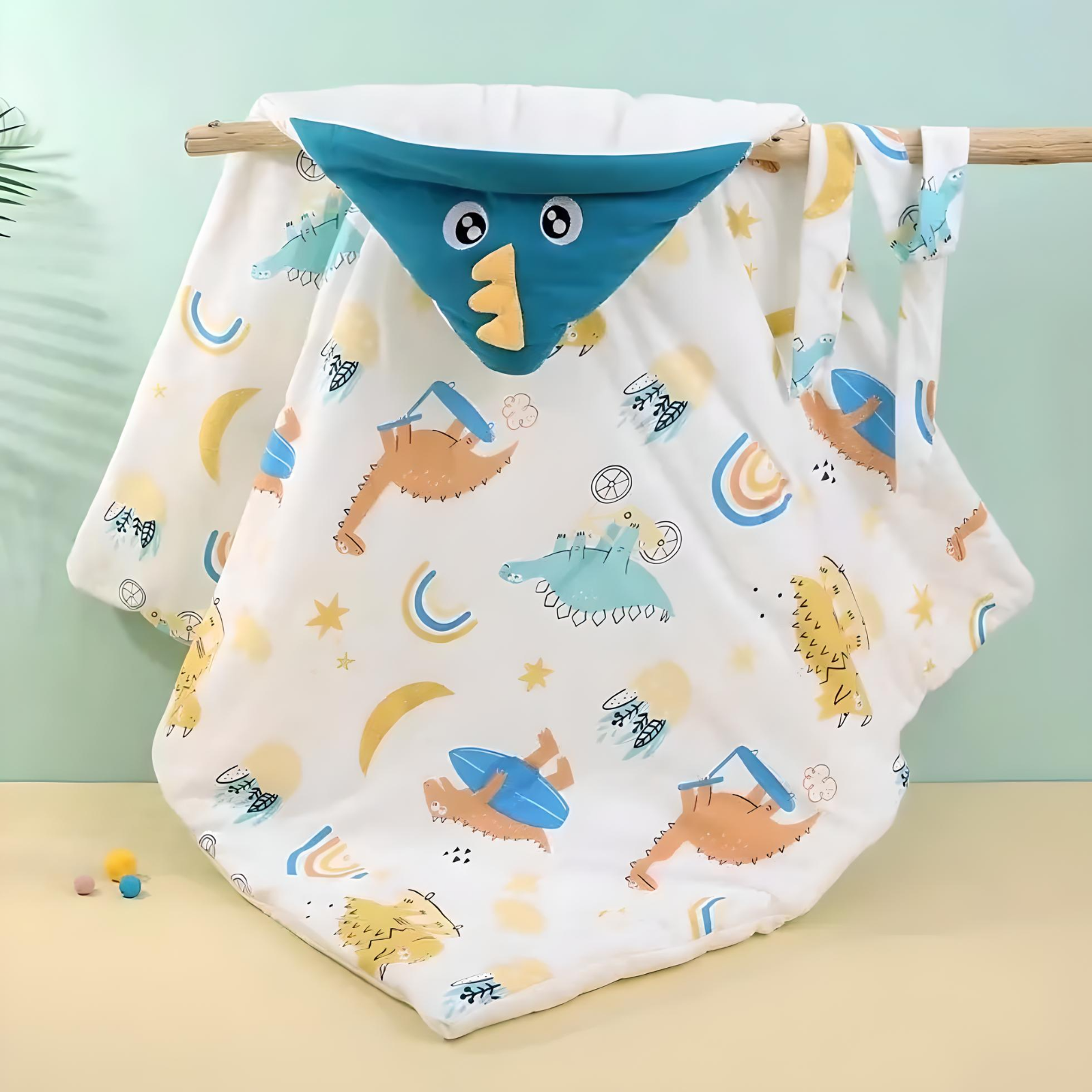 Quilted Baby Hooded Swaddle/Receiving Blanket - Soft, Cozy, and Adjustable Wrapper for Newborns to 12 Months