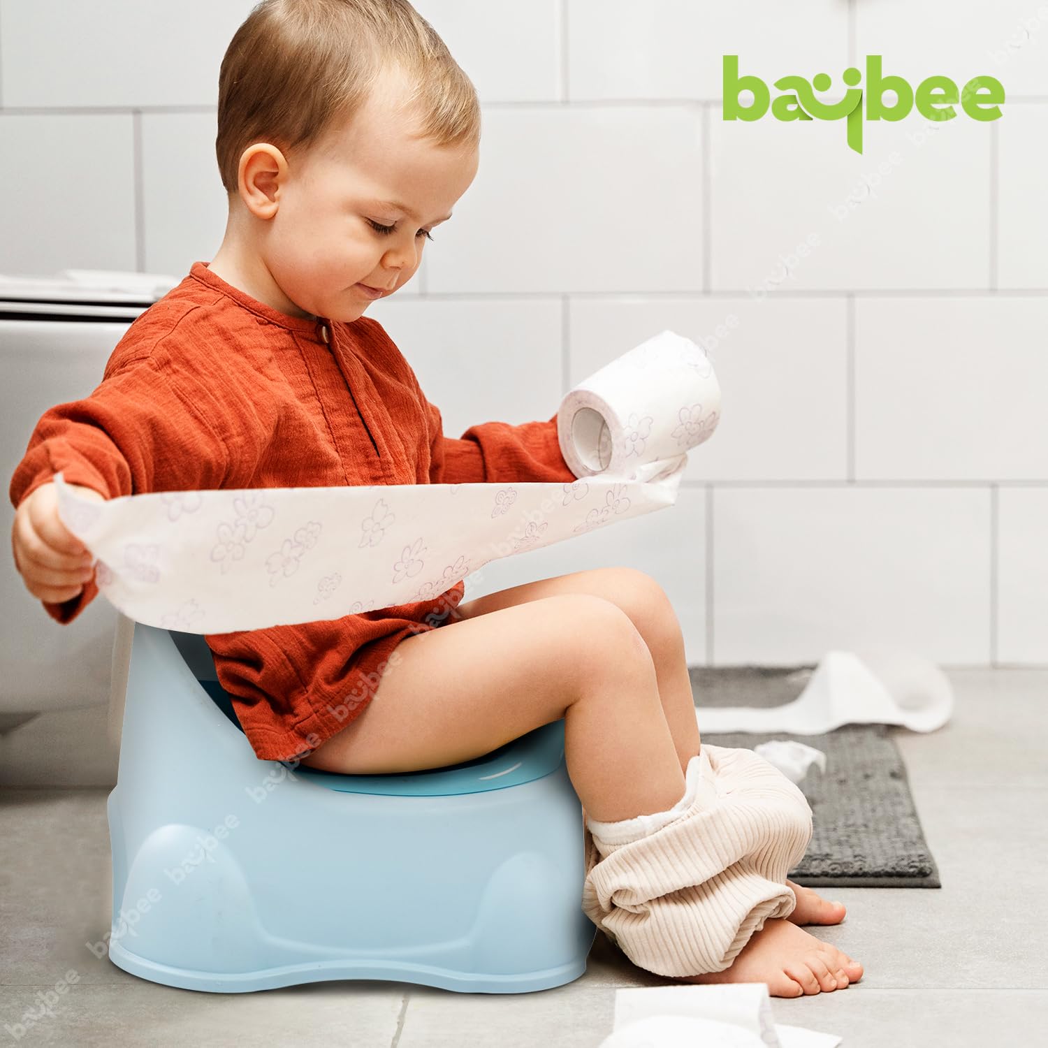 Minikin Micko Potty Training Seat I Removable Potty Tray with Cleaning Brush I 1-4Years