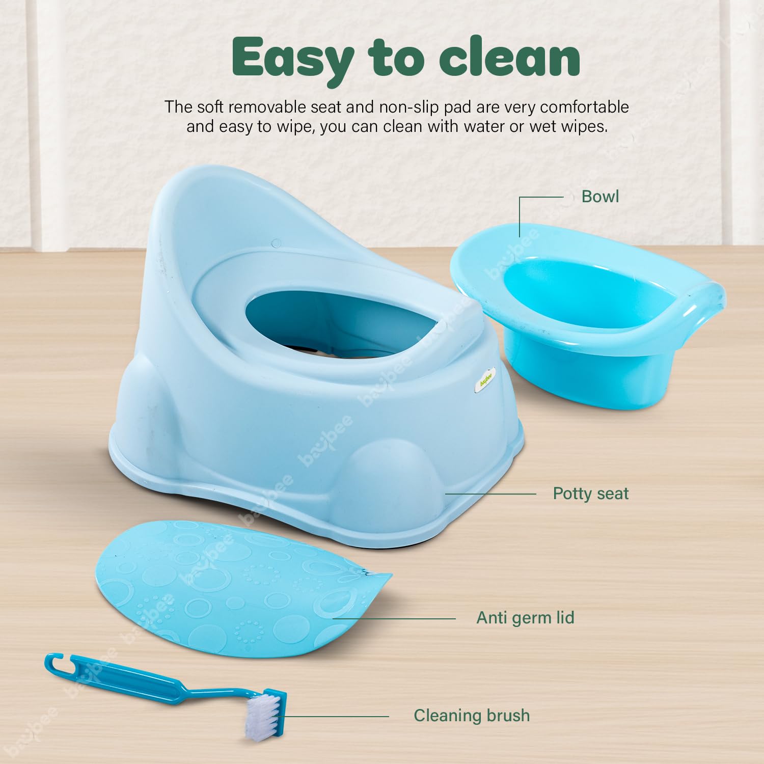 Minikin Micko Potty Training Seat I Removable Potty Tray with Cleaning Brush I 1-4Years