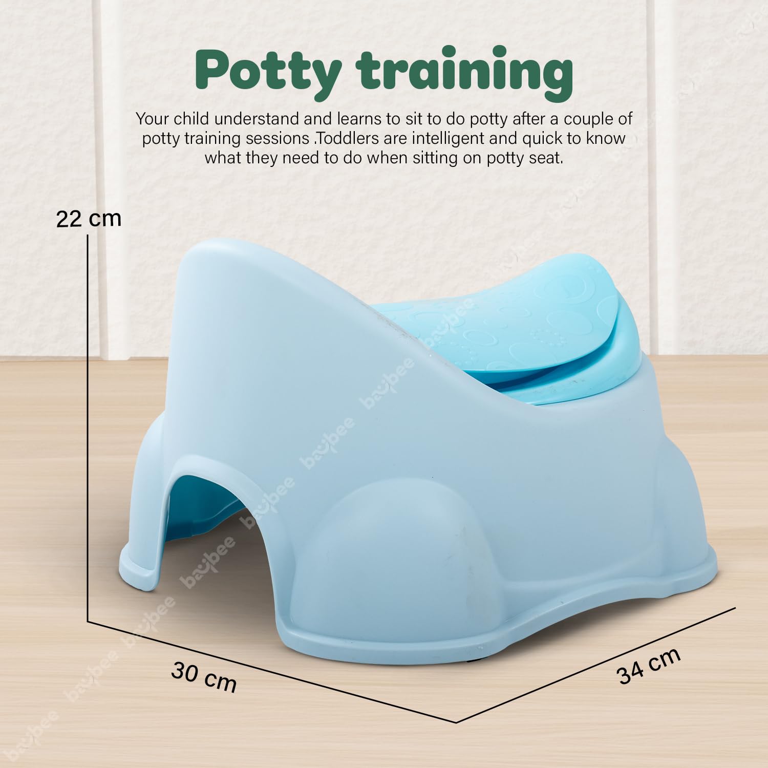Minikin Cloudy Potty Training Seat for Kids Infants I Removable Potty Tray For Easy Cleaning  I Cleaning Brush & Closing Lid I  1-3 Years