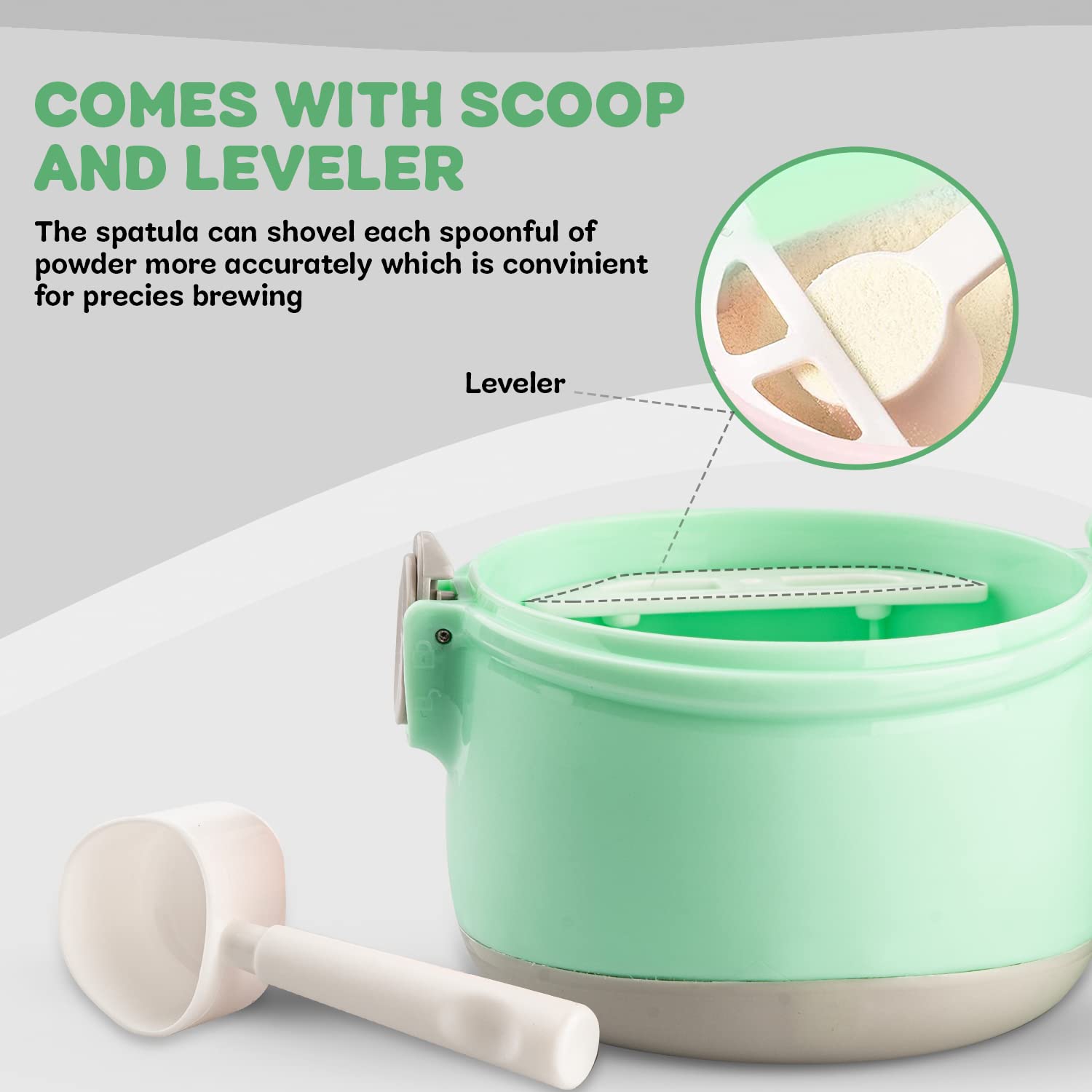 Minikin Portable Baby Formula Dispenser I Travel Milk Powder Formula Container with Scoop I Spill Proof Silicone Seal I Snacks Container