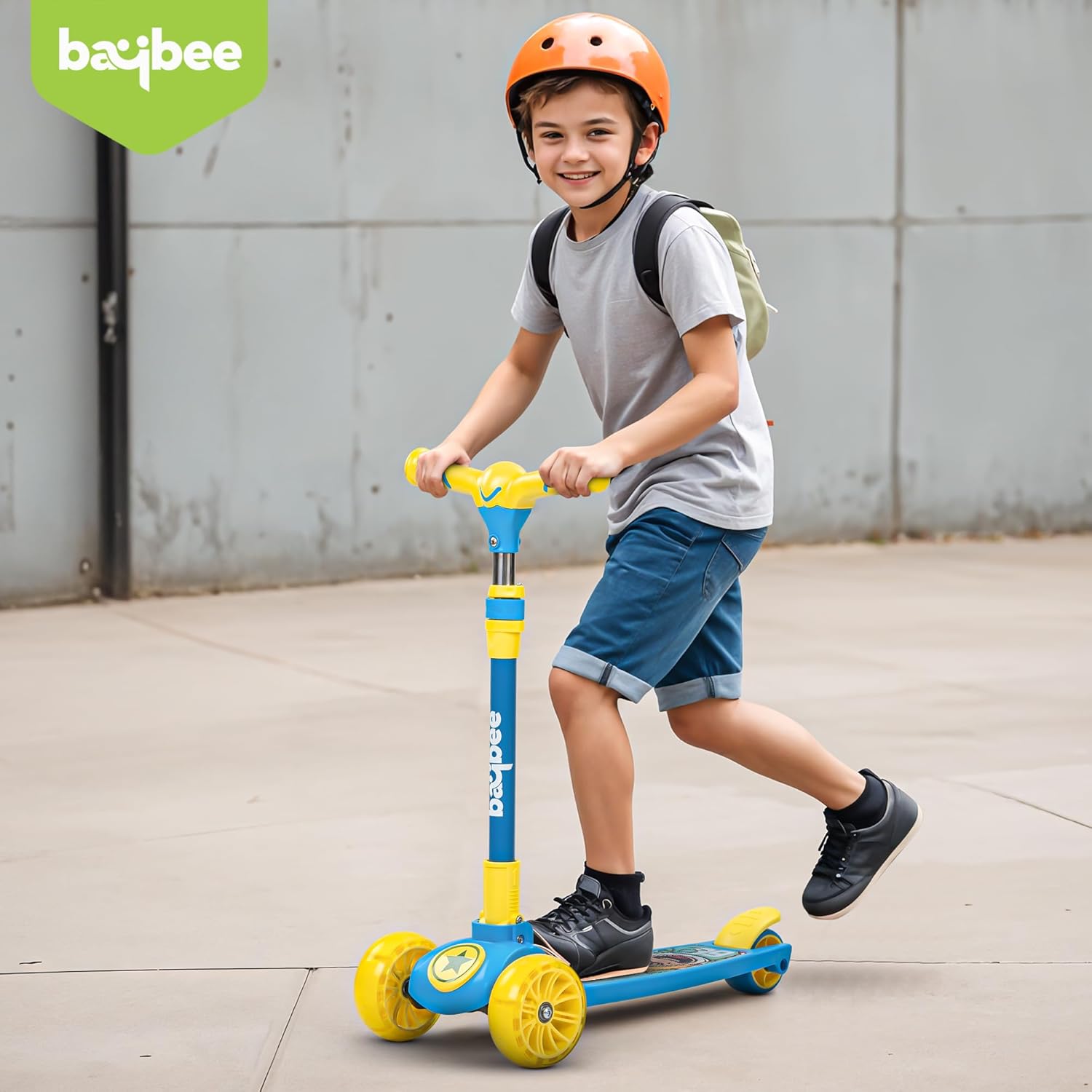 Kitty Foldable Scooter - Adjustable Handle, LED PU Wheels & Brake (3-10 Years, Boys/Girls)