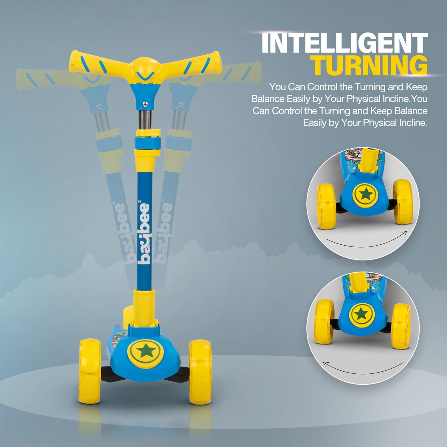 Kitty Foldable Scooter - Adjustable Handle, LED PU Wheels & Brake (3-10 Years, Boys/Girls)