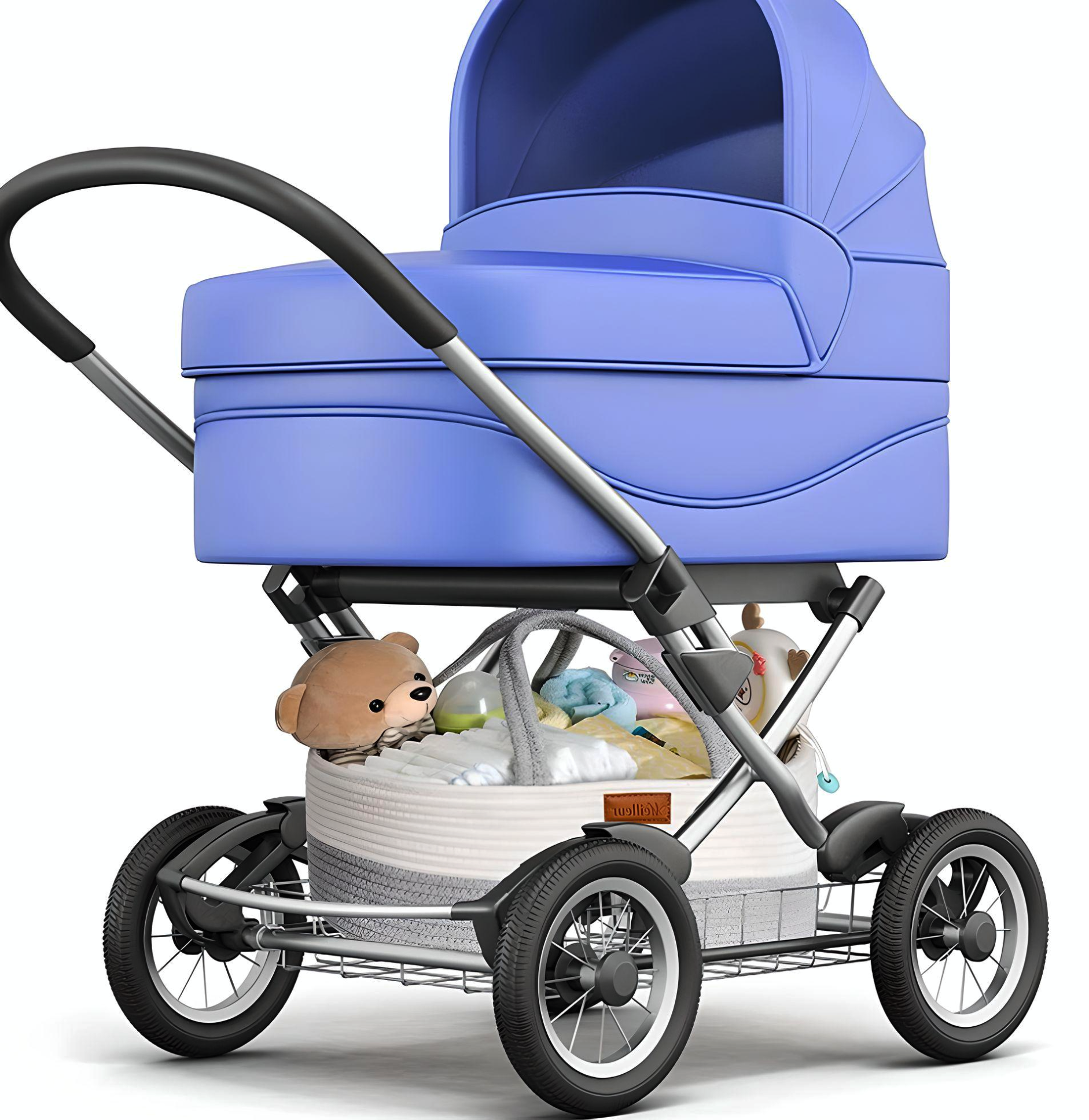 Premium Baby Diaper Caddy I Yoga Bag I Beach Bag I Multipurpose Organizer Bag - 100% Cotton Rope - Grey Teddy