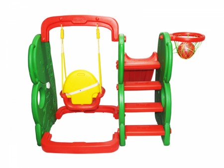 Minikin Jumbo Elephant Slide Combo with Swing & Basketball | 1-6 Years