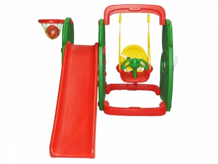 Minikin Jumbo Elephant Slide Combo with Swing & Basketball | 1-6 Years