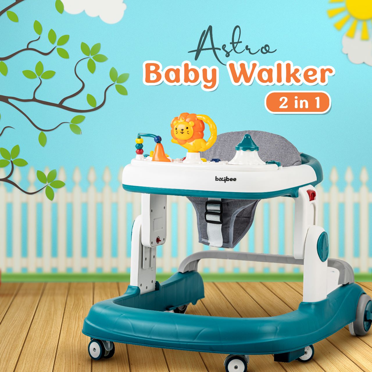 Astro 2-in-1 Baby Walker with Musical Toys – Wheel Lock, Speed Control (6 Months to 18 Months)
