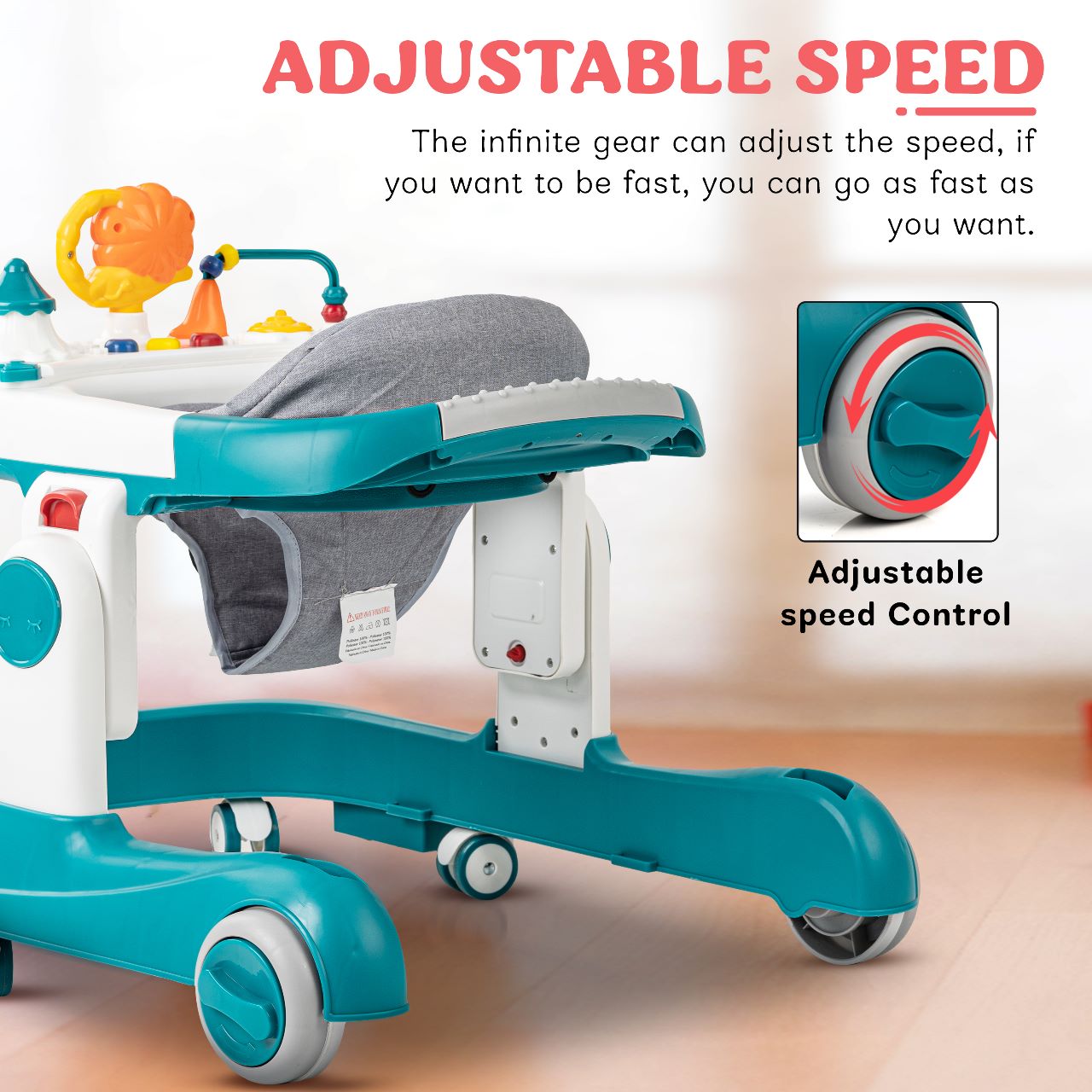 Astro 2-in-1 Baby Walker with Musical Toys – Wheel Lock, Speed Control (6 Months to 18 Months)