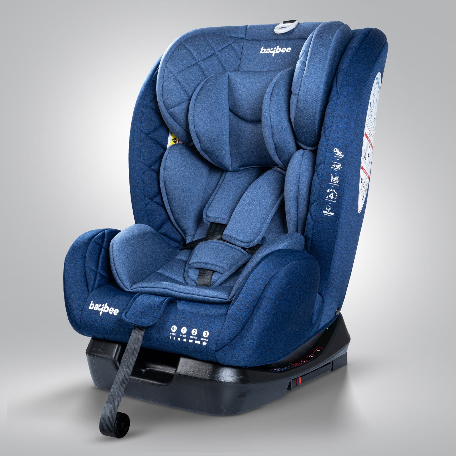 Minikin Defender ISOFIX Car Seat – 5-Point Safety Harness (Newborn to 12 Years) (Blue)