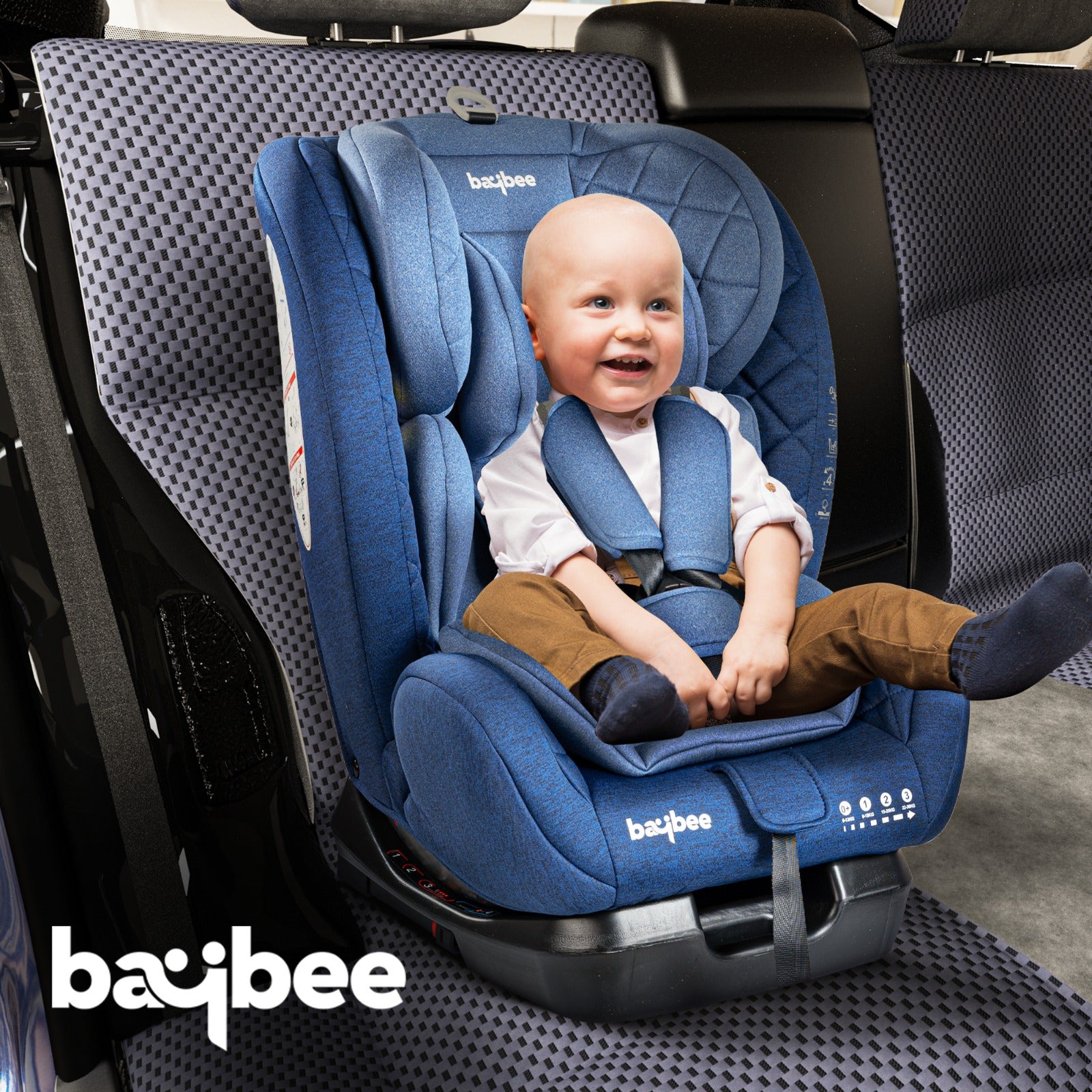 Minikin Defender ISOFIX Car Seat – 5-Point Safety Harness (Newborn to 12 Years) (Blue)