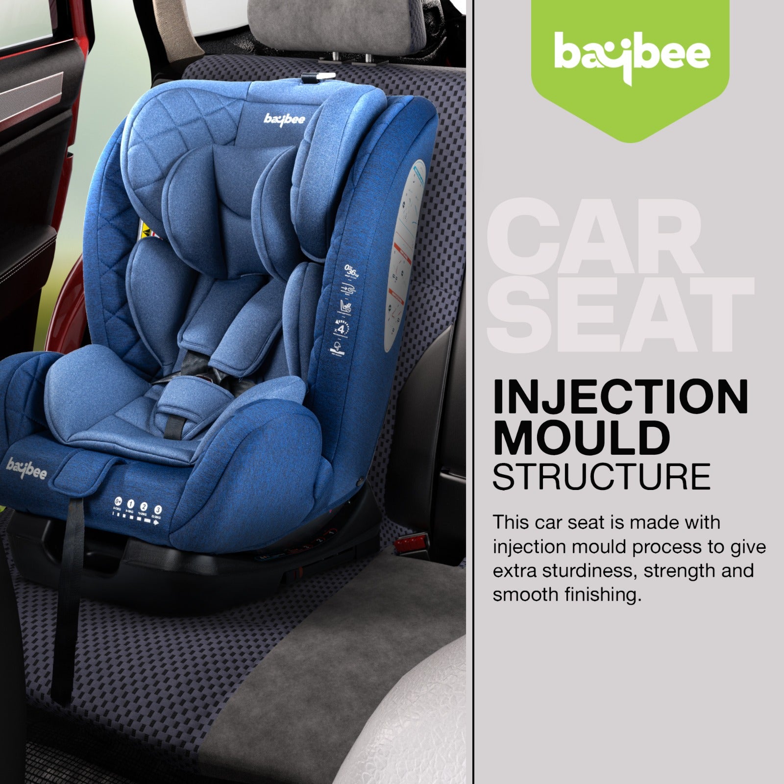 Minikin Defender ISOFIX Car Seat – 5-Point Safety Harness (Newborn to 12 Years) (Blue)