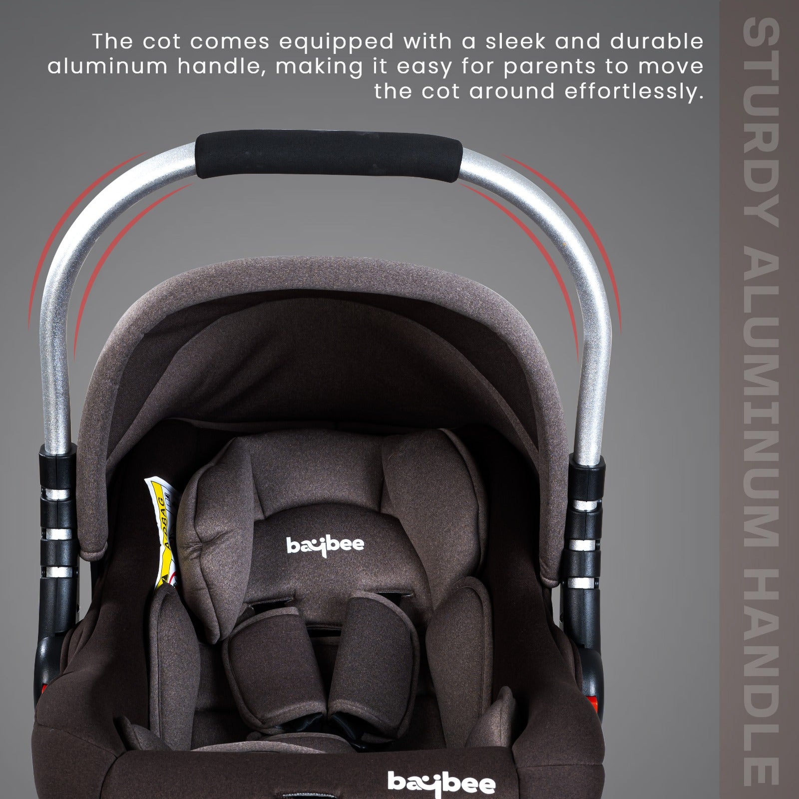 Minikin 4 in 1 Multi Purpose Baby Carrycot cum Carseat cum Rocker I Adjustable Aluminium Handle I NB - 15 Months