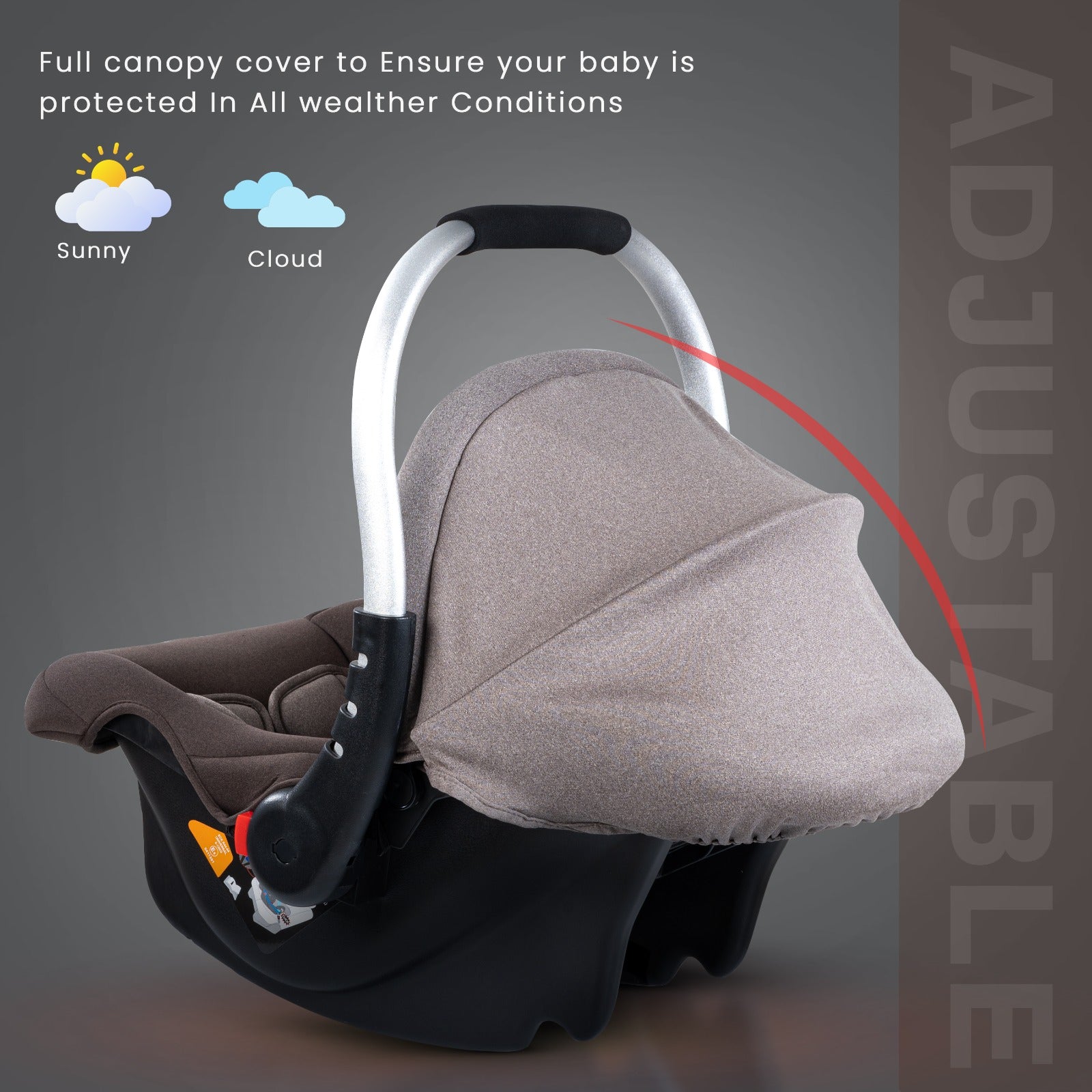 Minikin 4 in 1 Multi Purpose Baby Carrycot cum Carseat cum Rocker I Adjustable Aluminium Handle I NB - 15 Months