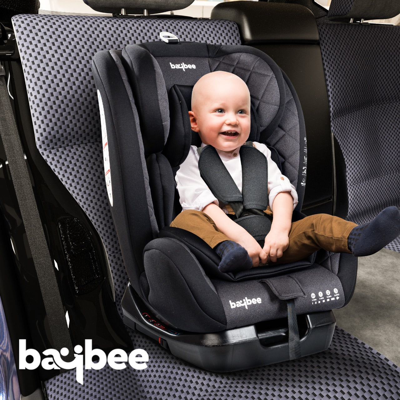 Minikin Defender ISOFIX Car Seat – 5-Point Safety Harness (Newborn to 12 Years) (Black)