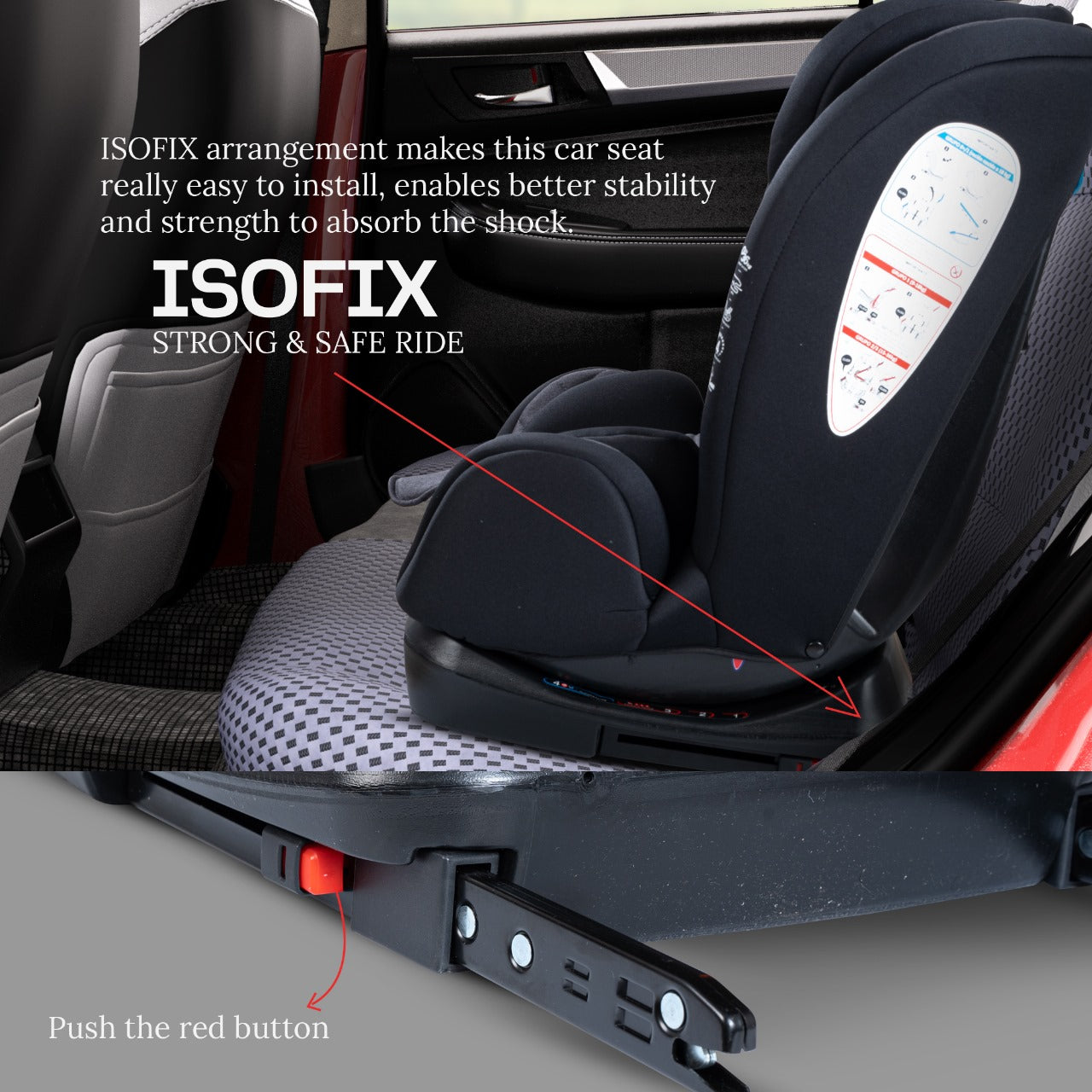 Minikin Defender ISOFIX Car Seat – 5-Point Safety Harness (Newborn to 12 Years) (Black)