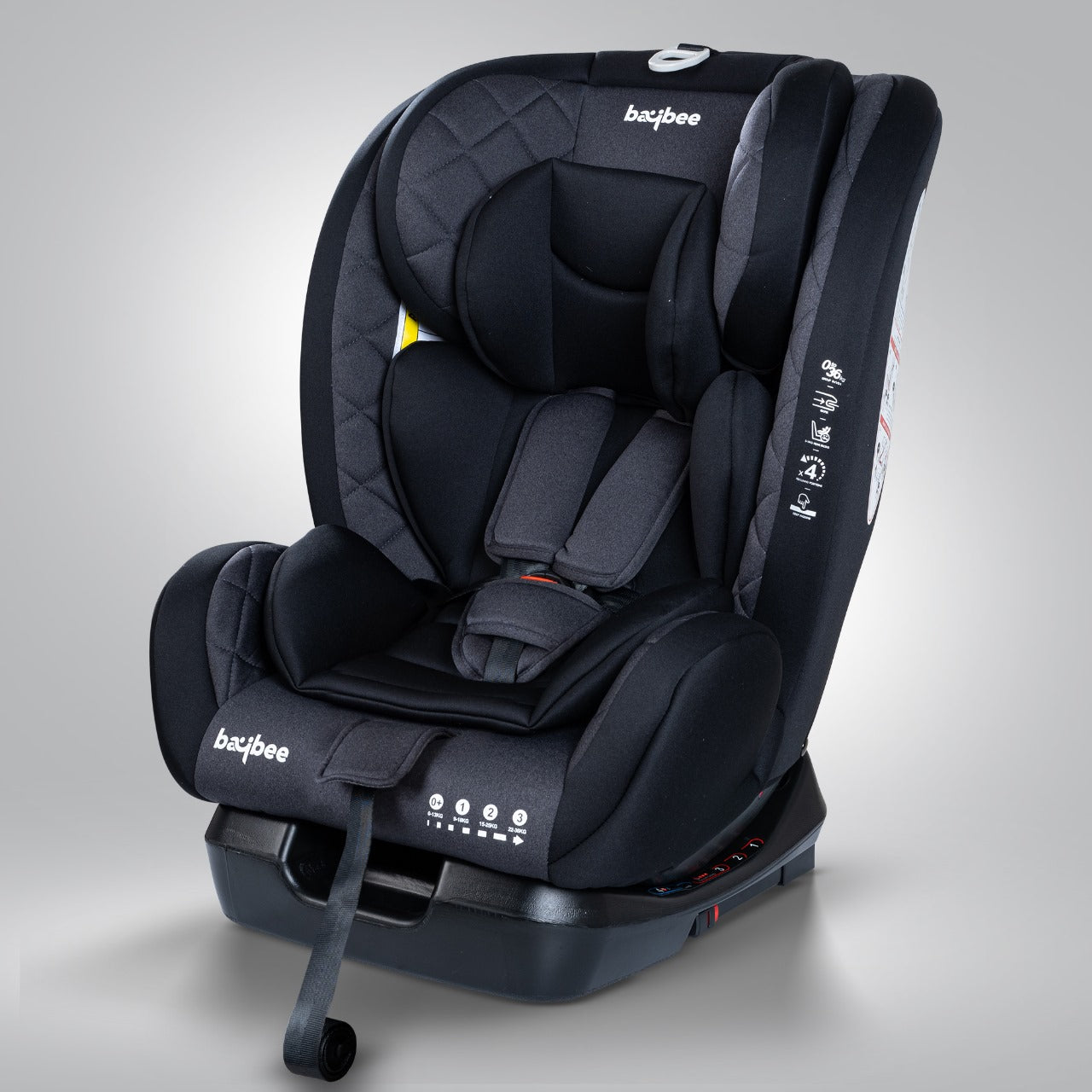 Minikin Defender ISOFIX Car Seat – 5-Point Safety Harness (Newborn to 12 Years) (Black)