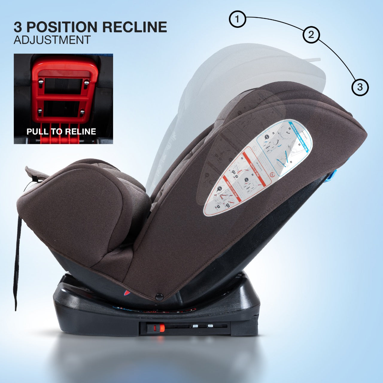 Minikin Defender ISOFIX Car Seat – 5-Point Safety Harness (Newborn to 12 Years) (Brown)