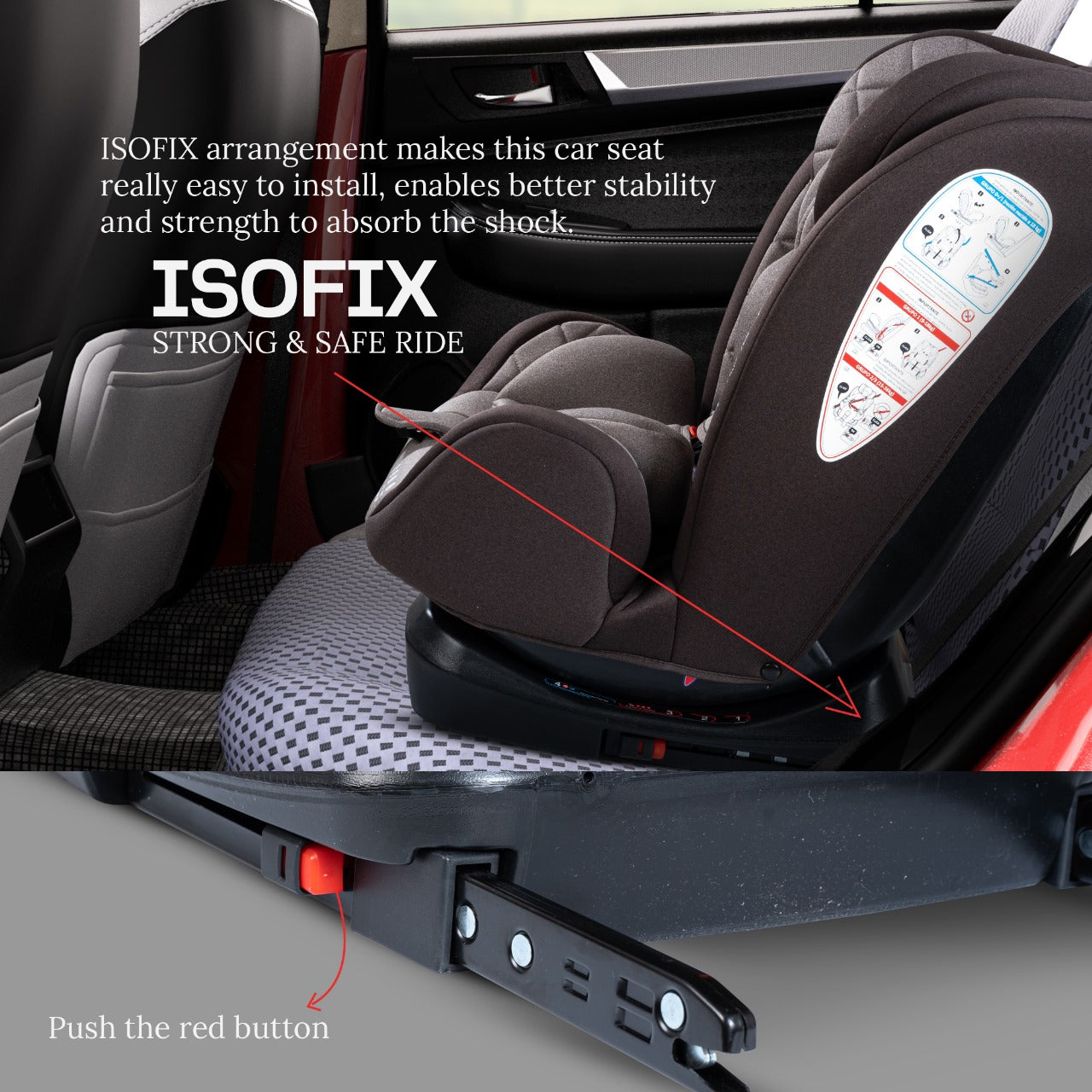 Minikin Defender ISOFIX Car Seat – 5-Point Safety Harness (Newborn to 12 Years) (Brown)