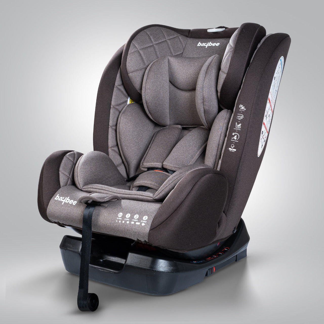 Minikin Defender ISOFIX Car Seat – 5-Point Safety Harness (Newborn to 12 Years) (Brown)