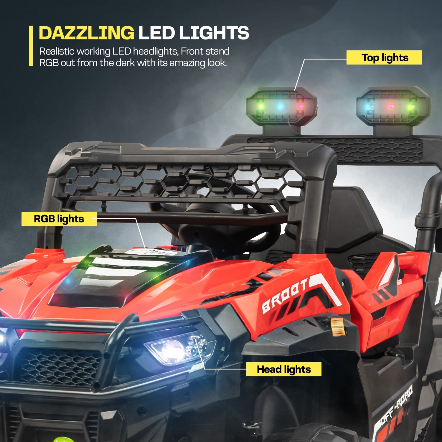 Minikin Broot Electric Rechargeable Rideon Jeep | 4X4 All Wheel Drive | 1-7 Years