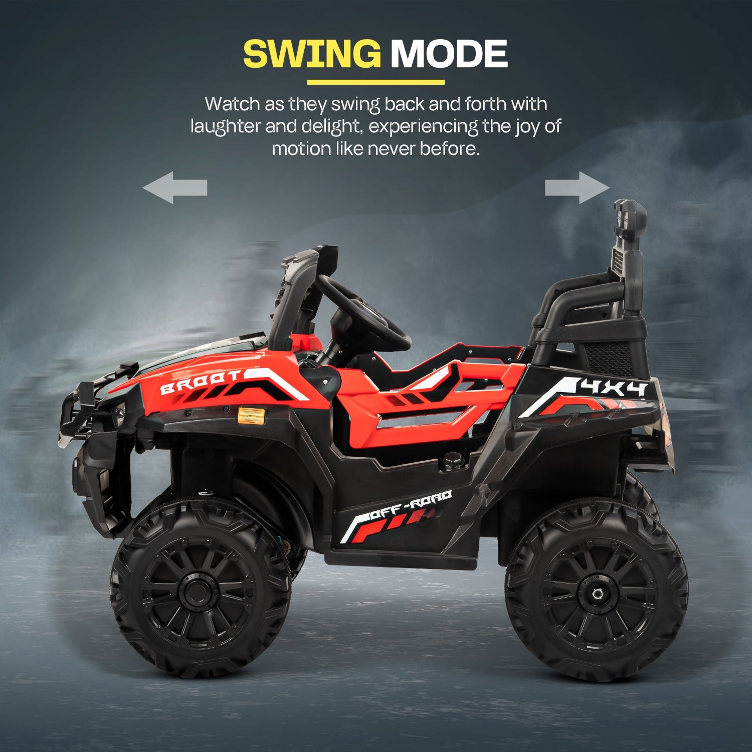 Minikin Broot Electric Rechargeable Rideon Jeep | 4X4 All Wheel Drive | 1-7 Years